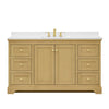 Custom image for Honey Oak with Brushed Gold Trim / Giotto Quartz / No Mirror