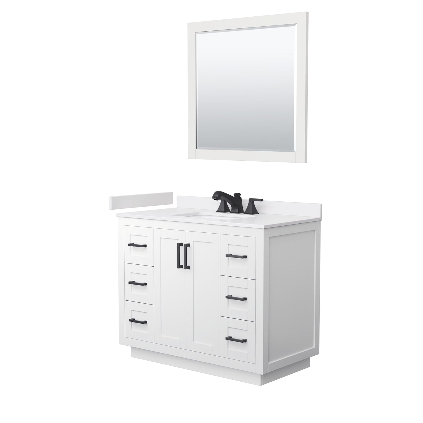 Miranda Bathroom Vanity with Countertop 42 inch Single Sink 3-hole Faucet Setup