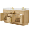 Custom image for Rift Oak with Brushed Gold Trim / Carrara Cultured Marble / No Mirror