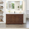 Custom image for Dark Walnut with Matte Black Trim / Carrara Cultured Marble / No Mirror