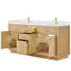 Custom image for Rift Oak with Brushed Gold Trim / White Quartz / No Mirror