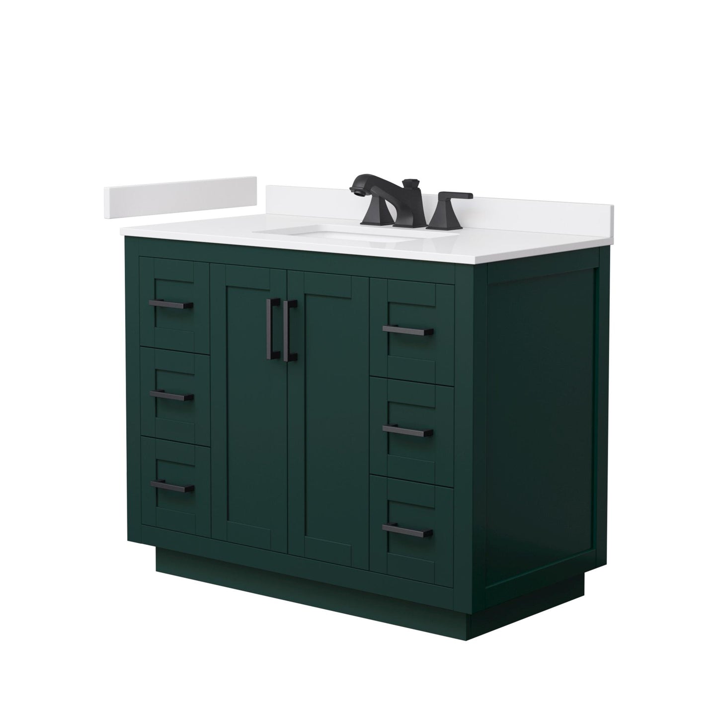 Miranda Bathroom Vanity with Countertop 42 inch Single Sink 3-hole Faucet Setup