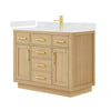 Custom image for Rift Oak with Brushed Gold Trim / Giotto Quartz / No Mirror