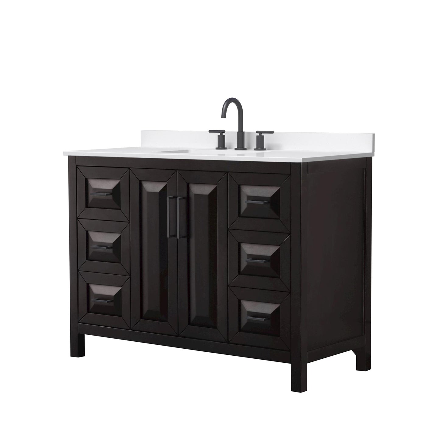 Daria Bathroom Vanity with Countertop 48 inch Single Sink 3-hole Faucet Setup