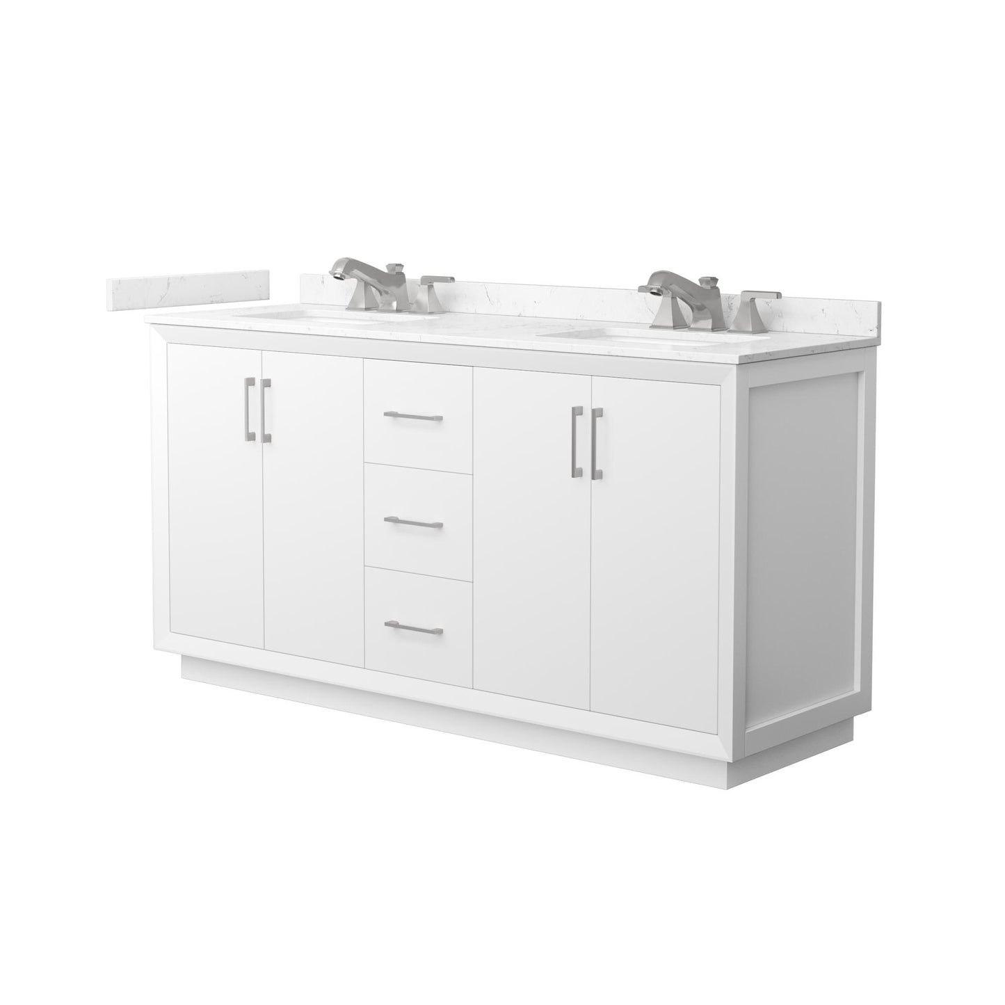 Strada Bathroom Vanity with Countertop 66 inch Double Sink 3-hole Faucet Setup