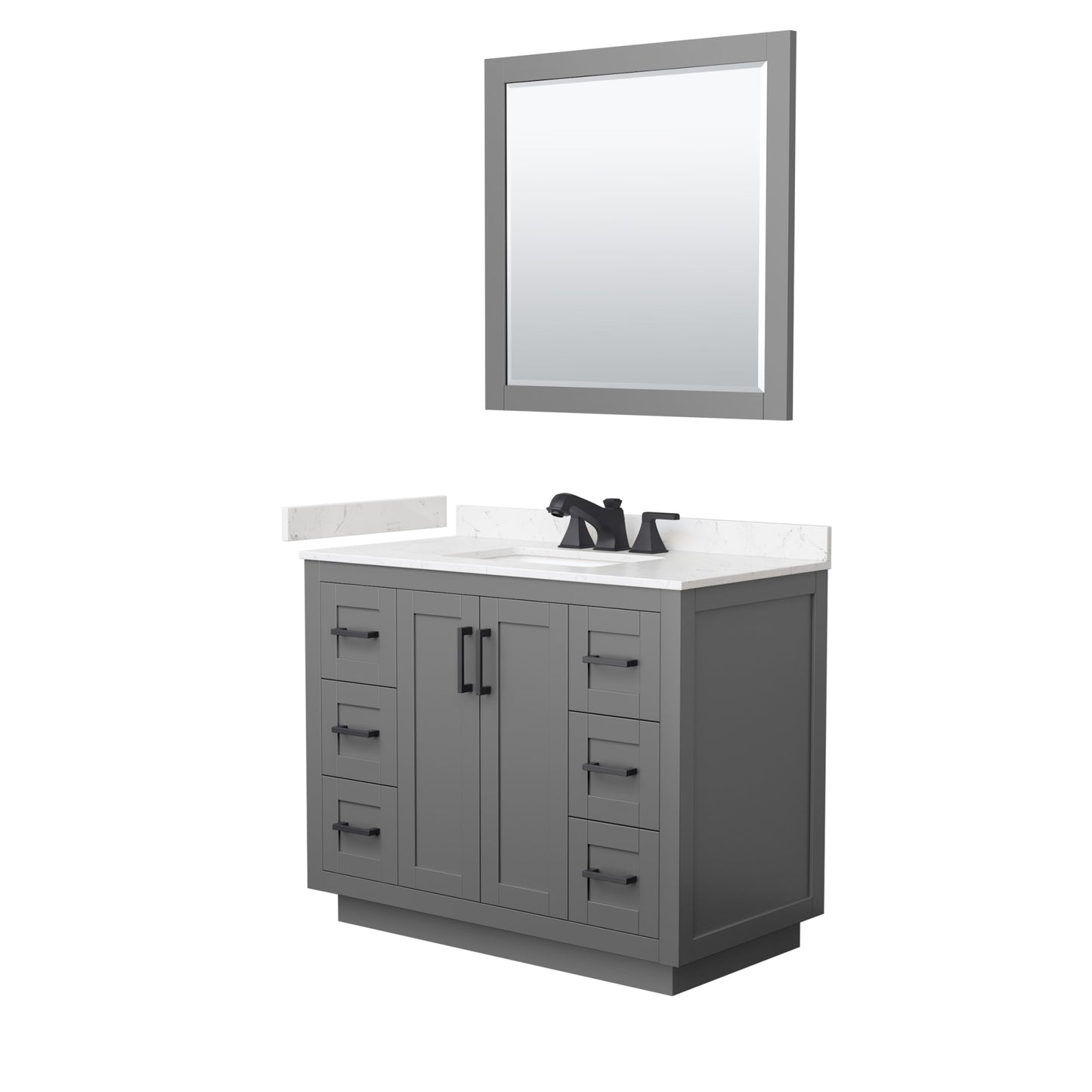 Miranda Bathroom Vanity with Countertop 42 inch Single Sink 3-hole Faucet Setup