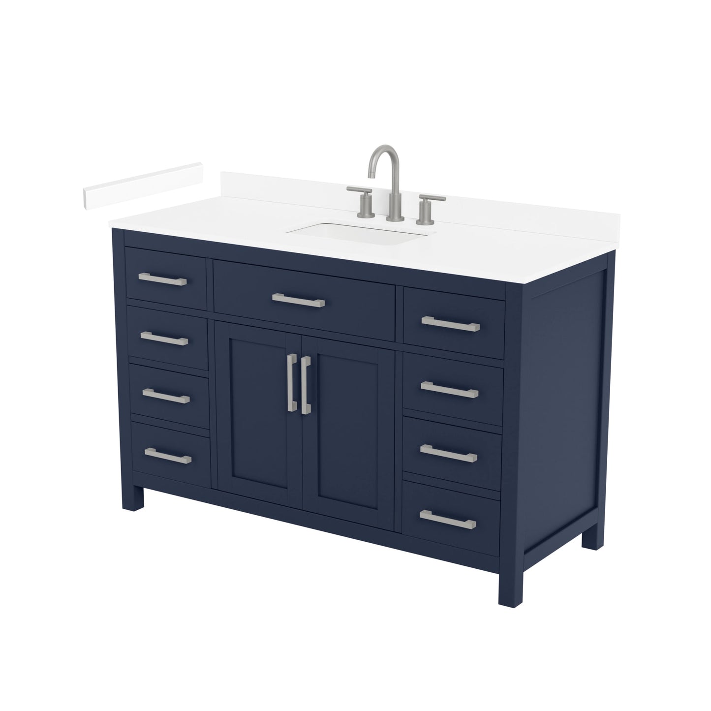Beckett Bathroom Vanity with Countertop 54 inch Single Sink 3-hole Faucet Setup