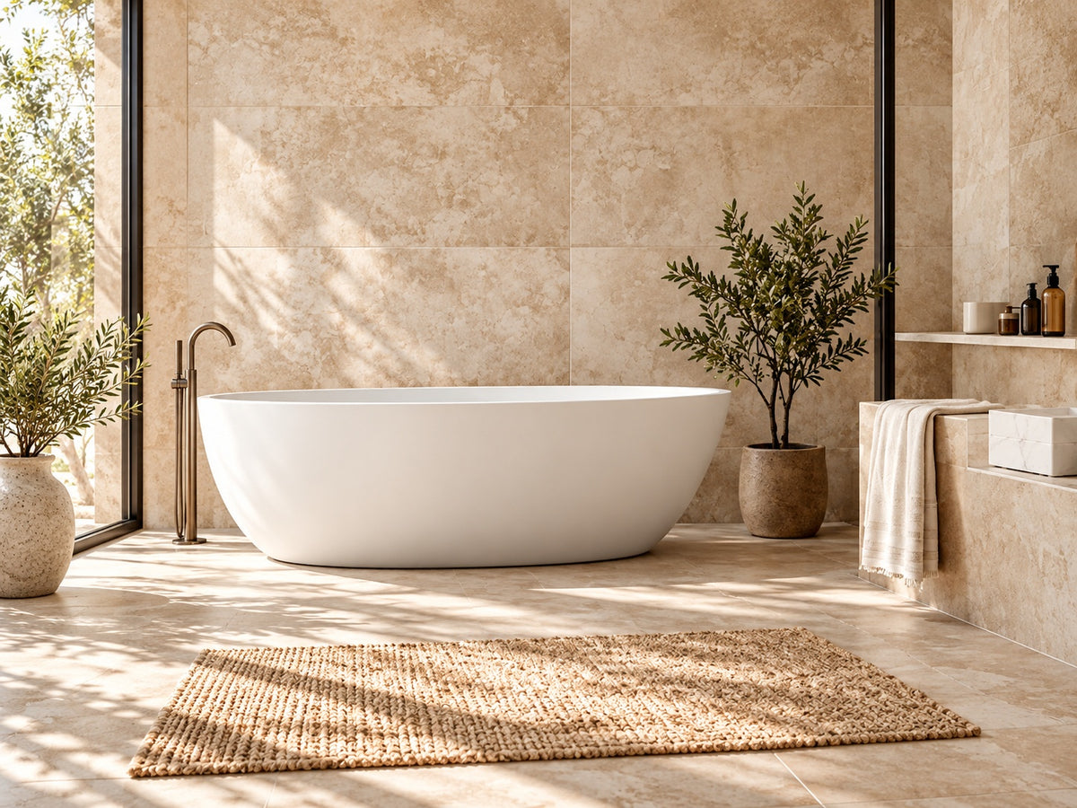 Sunlit Spa Bathroom Bathtub