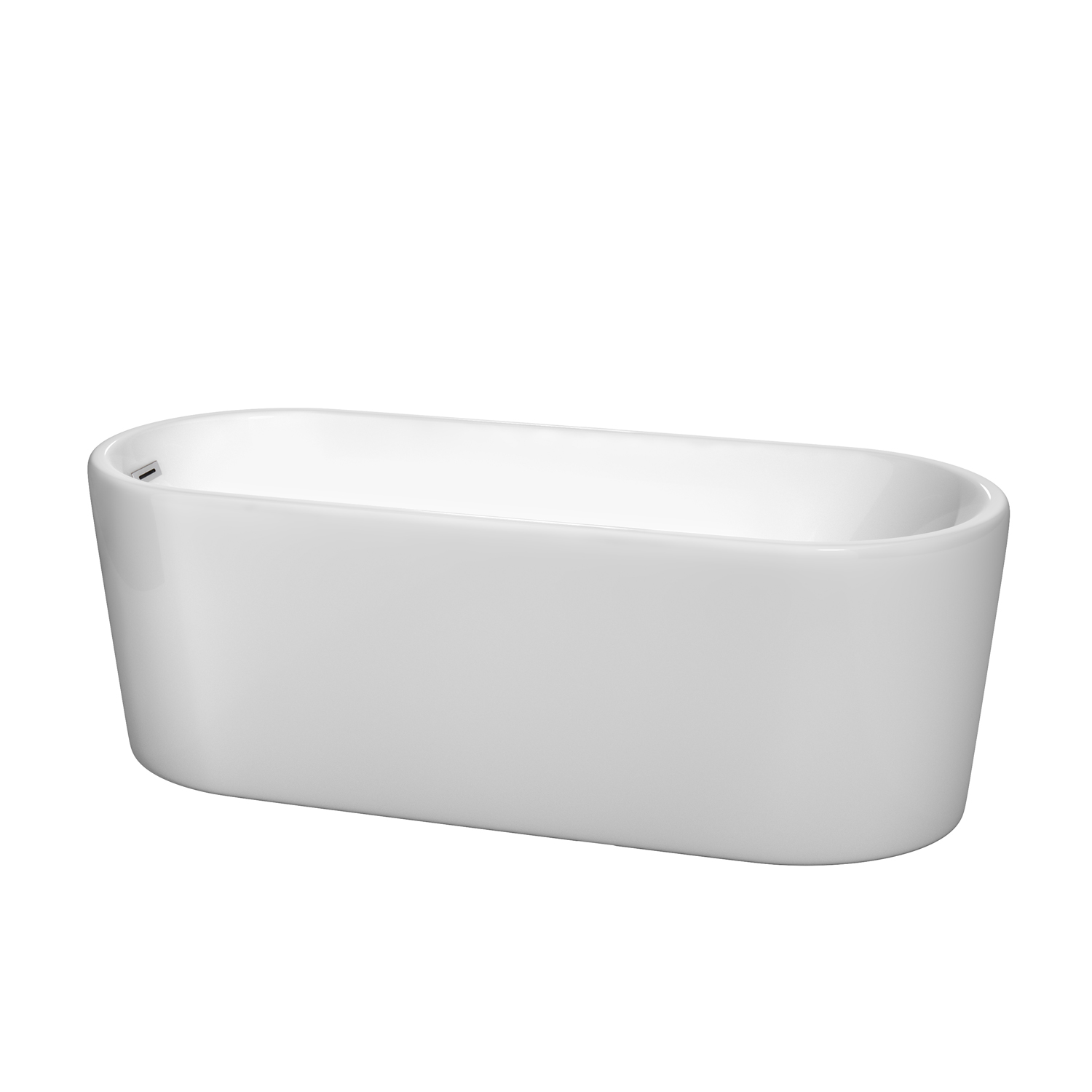 Modern Fitting 67 Inch Freestanding Bathtub in White with Polished Chrome Drain and Overflow Trim Modern Fitting 67 Inch Freestanding Bathtub in White with Polished Chrome Drain and Overflow Trim