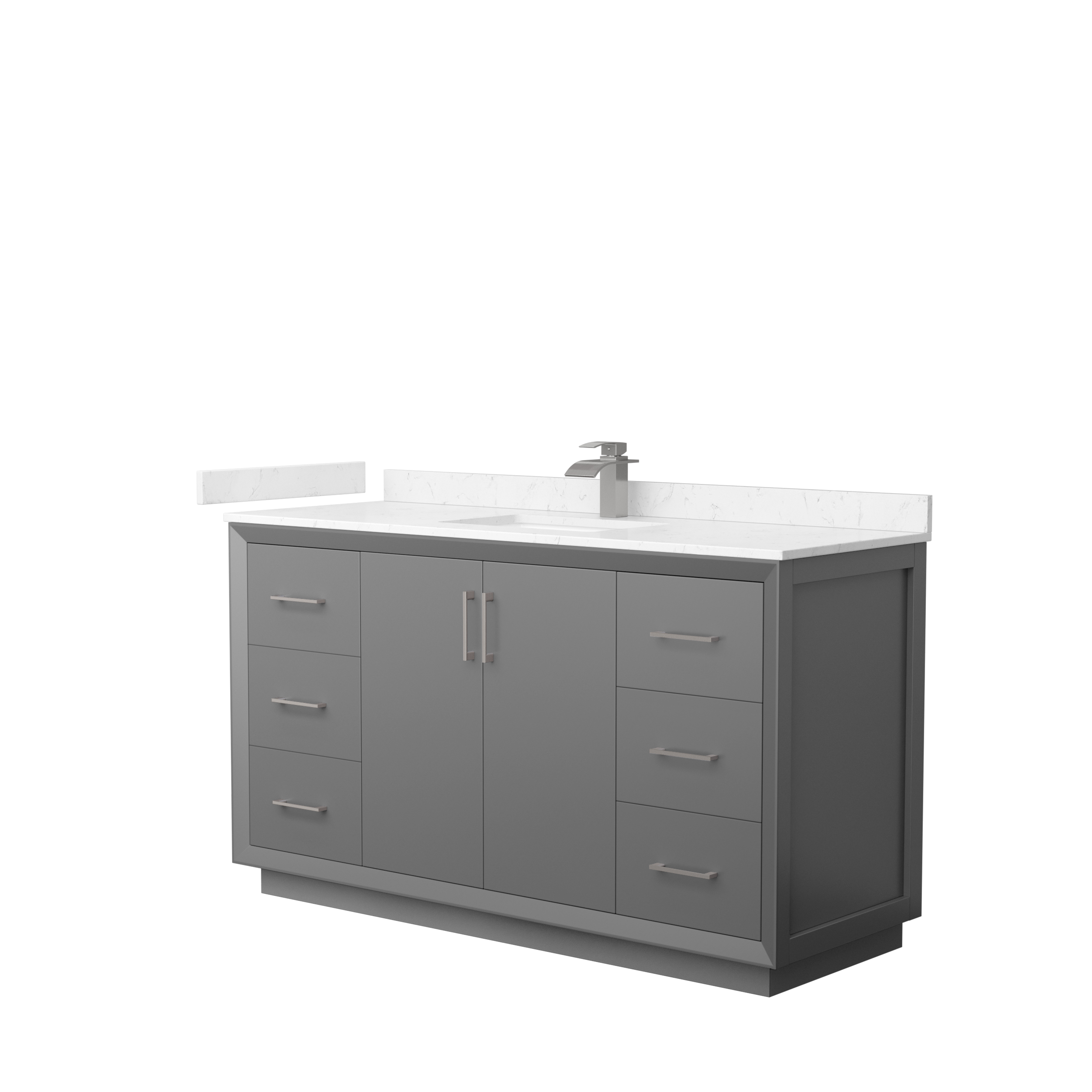 60" Single Bathroom Vanity With 3 Color Options, 4 Countertop Options, 3 Hardware Options, And 2 Mirror Options