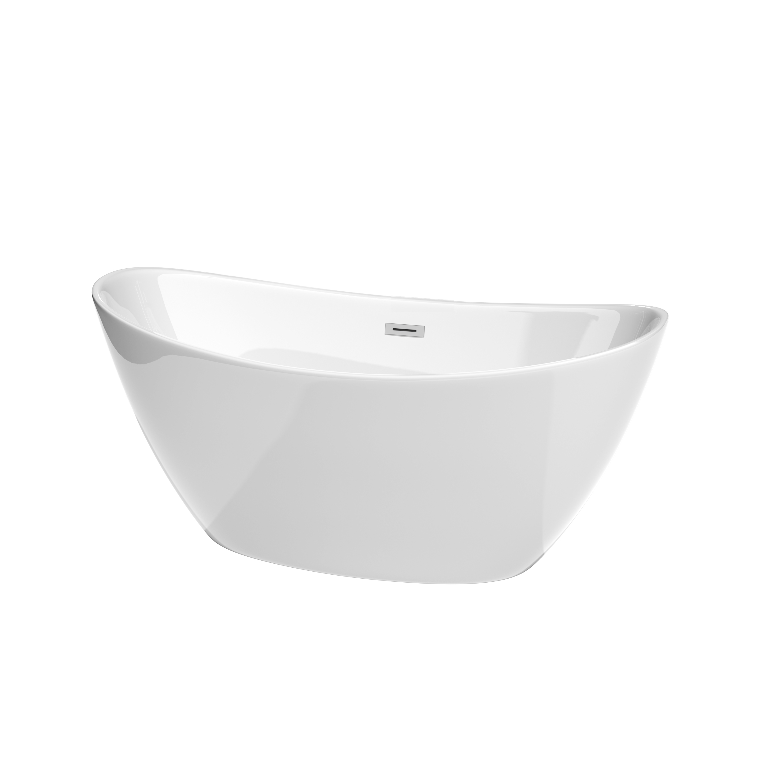 Modern Fitting 60 Inch Freestanding Bathtub in White with Floor Mounted Faucet, Drain and Overflow Trim Options and Hardware Options