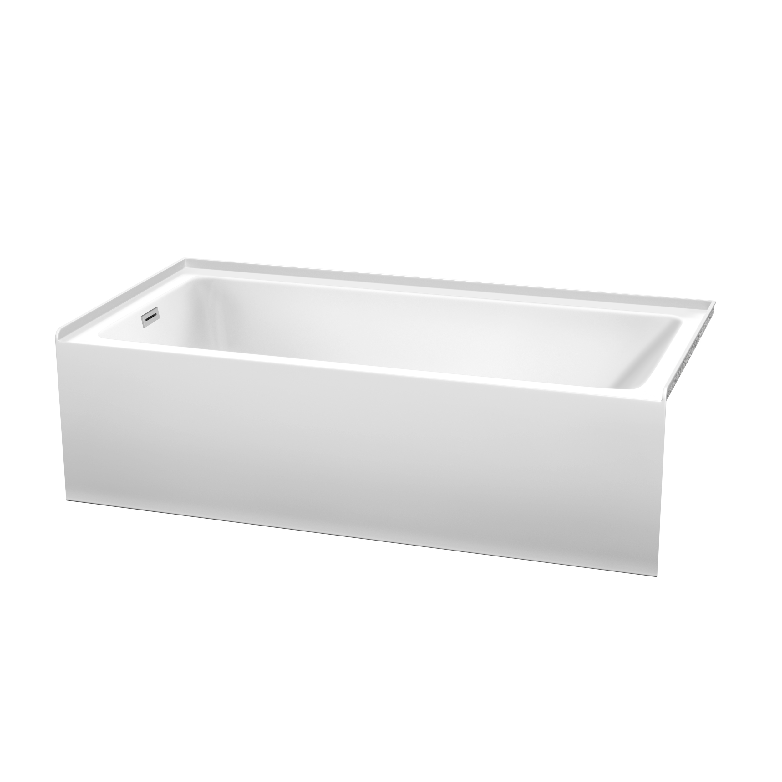 Modern Fitting 60x30x18 Inch Alcove Bathtub in White with Hand Drain Location Option and Overflow Trim with Hardware Options