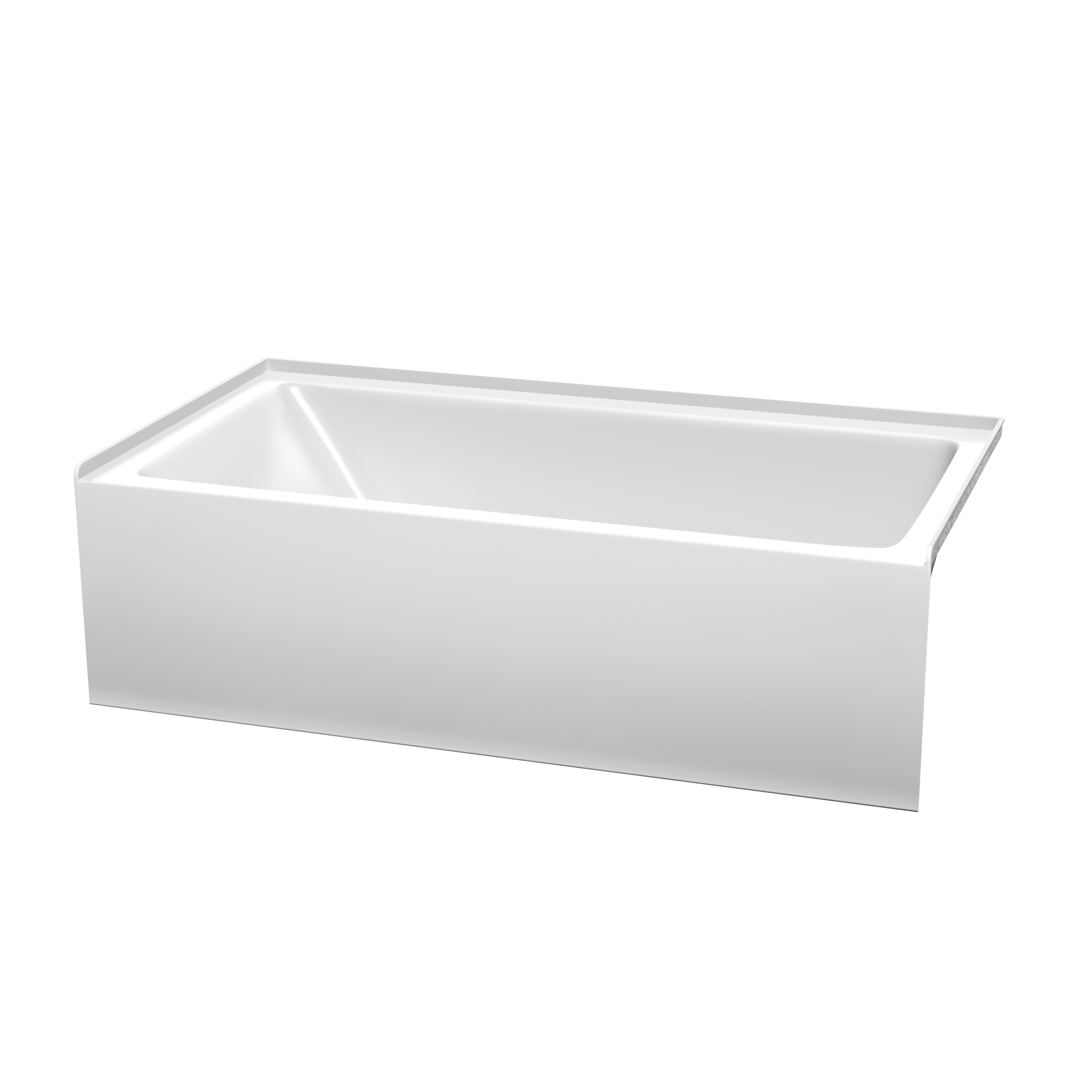 Modern Fitting 60x32x18 Inch Alcove Bathtub in White with Hand Drain Location Option and Overflow Trim with Hardware Options