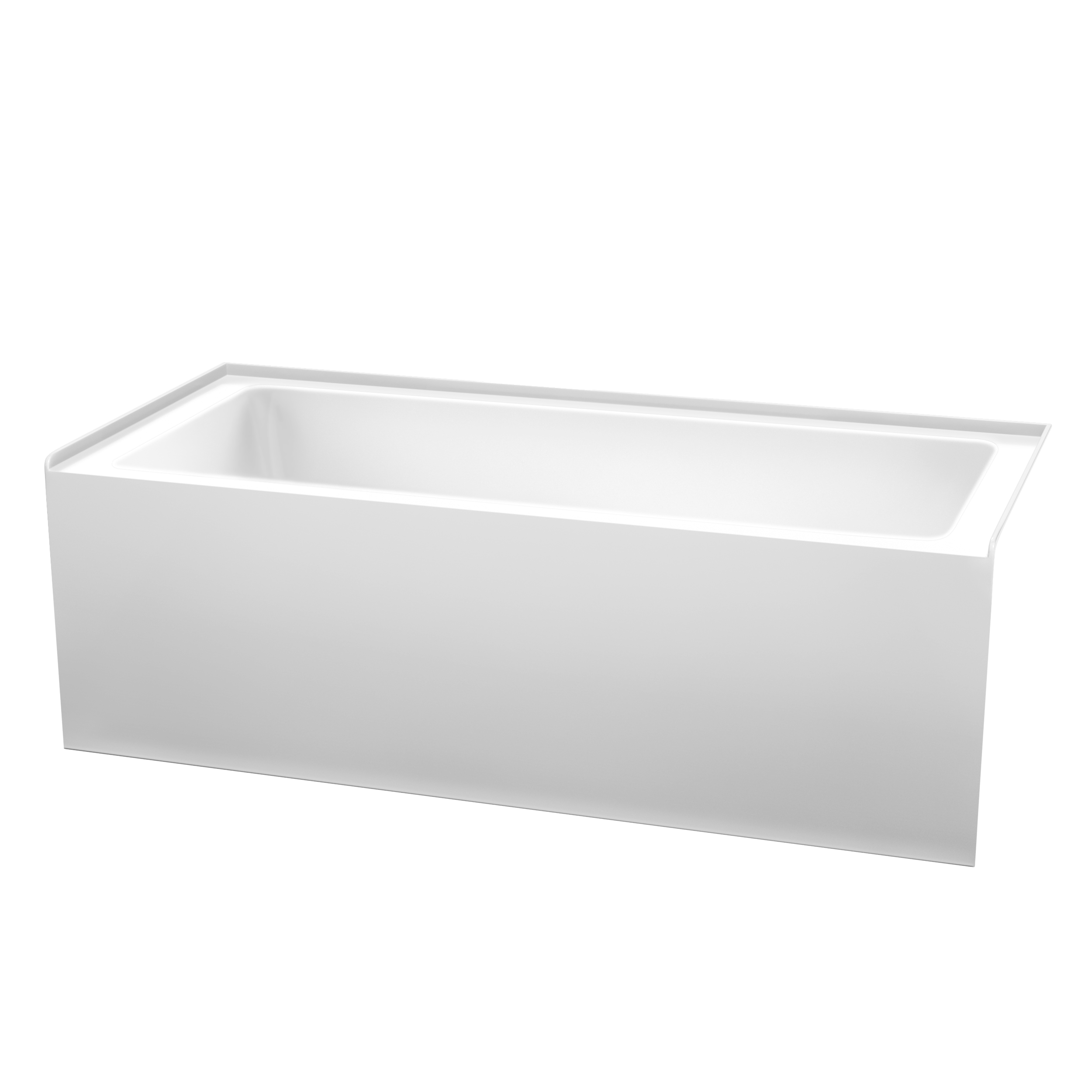 Modern Fitting 66 x 30 Inch Alcove Bathtub in White with Drain Location Option and Hardware Options