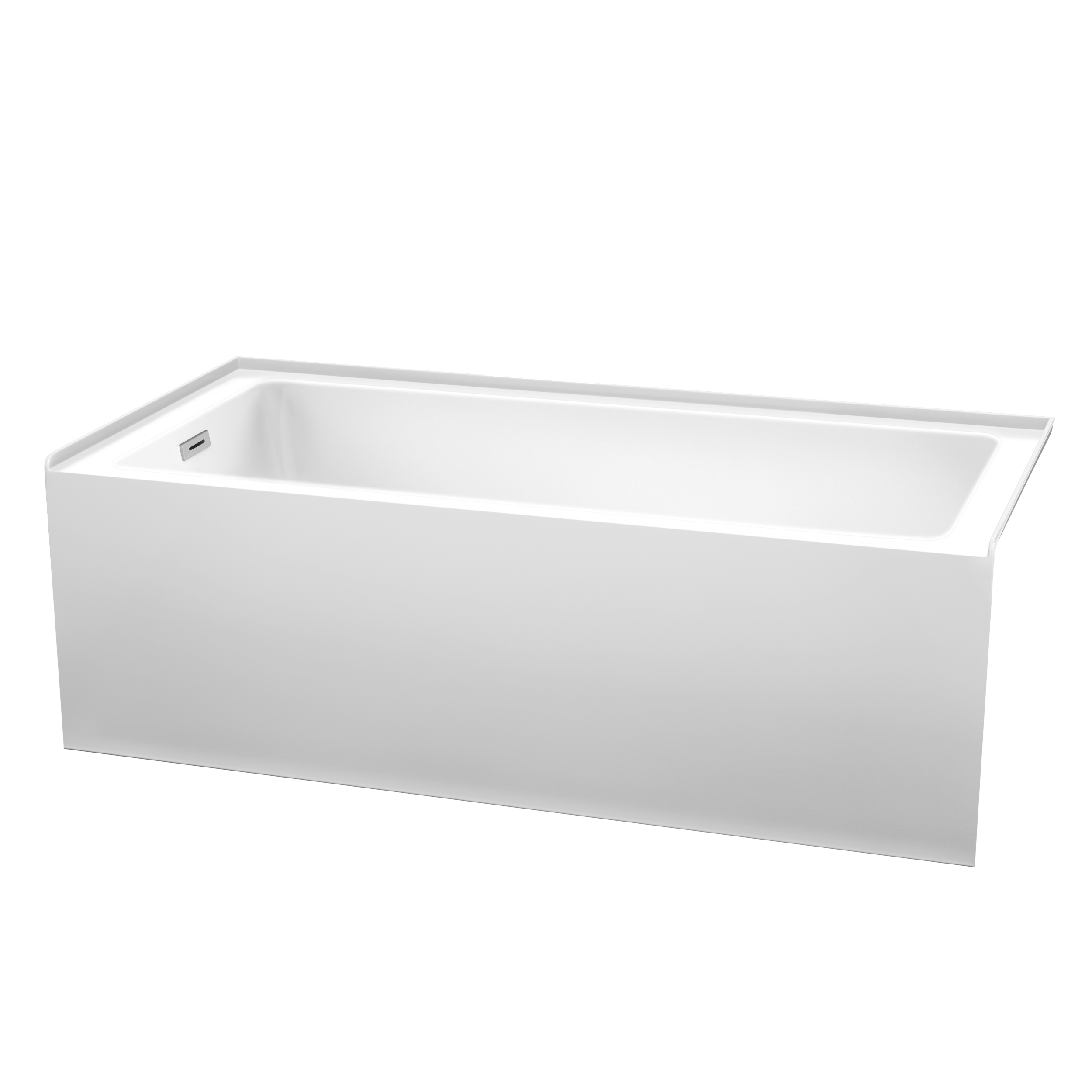 Modern Fitting 66 x 32 Inch Alcove Bathtub in White with Drain Location Option and Hardware Options Modern Fitting 66 x 32 Inch Alcove Bathtub in White with Drain Location Option and Hardware Options