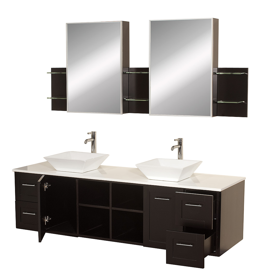 Avara 72 Wall Mounted Double Bathroom Vanity Set Espresso Beautiful Bathroom Furniture For Every Home Wyndham Collection