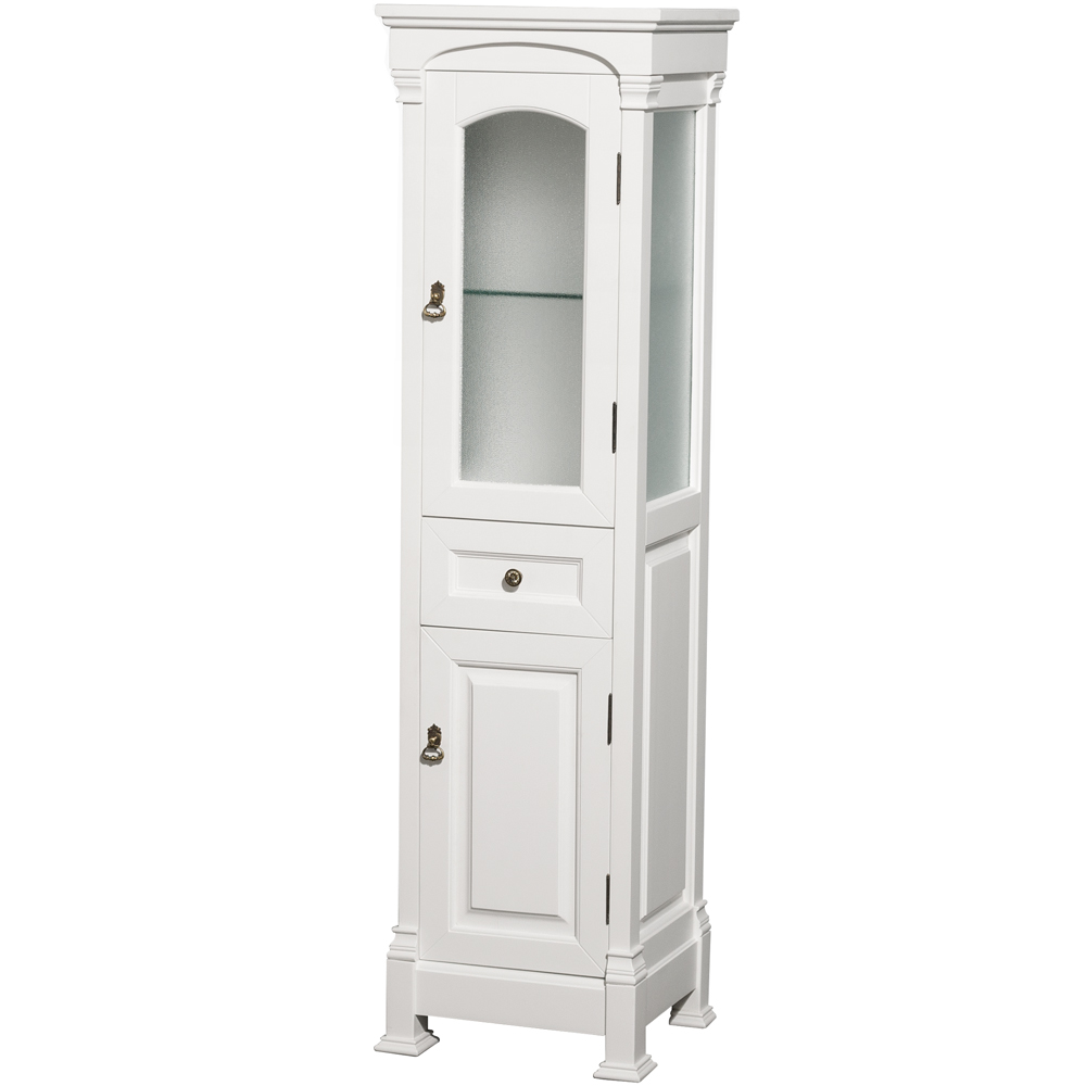 White bathroom on sale cabinet storage