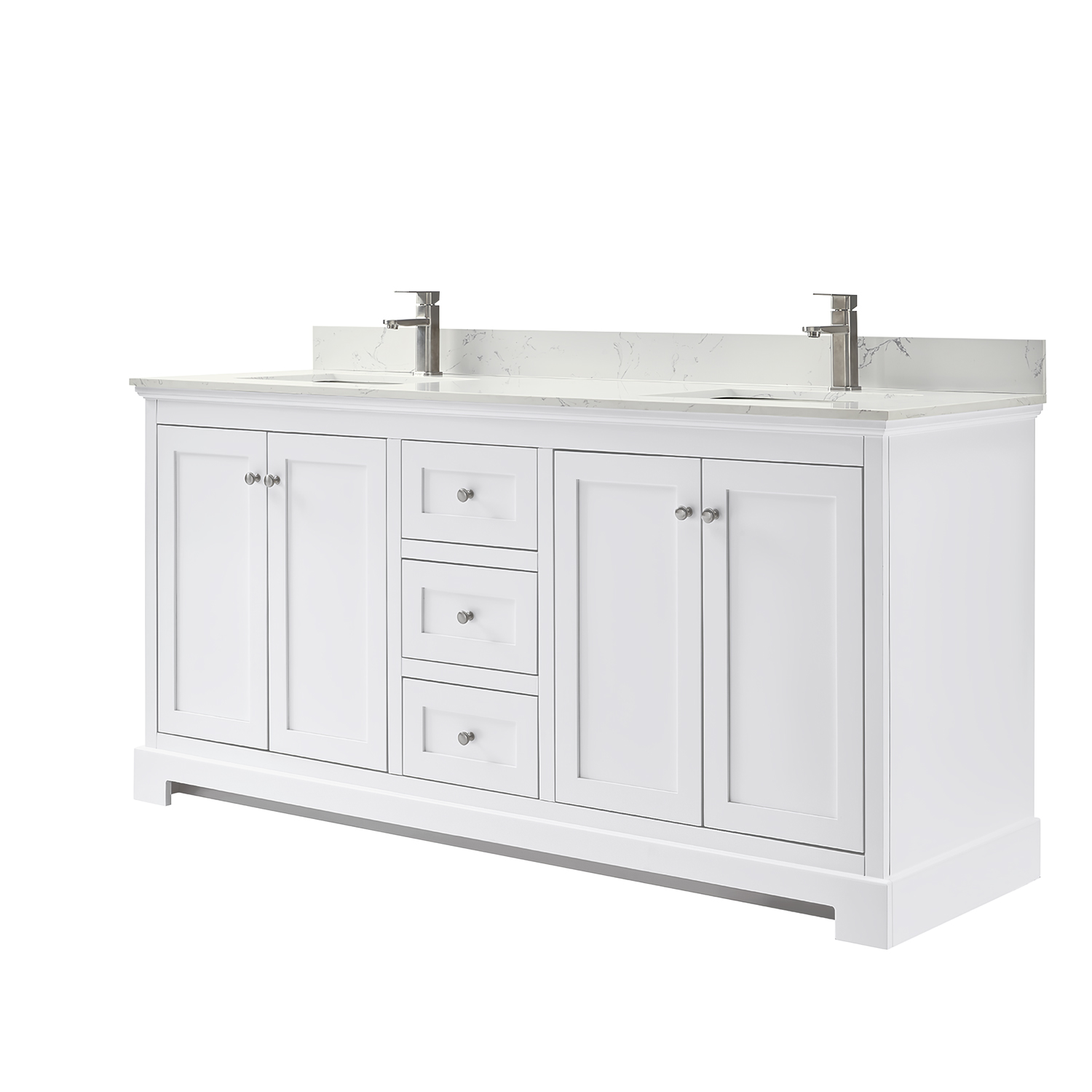 Ryla 72 Double Bathroom Vanity White, 72 Inch Countertop With Sink