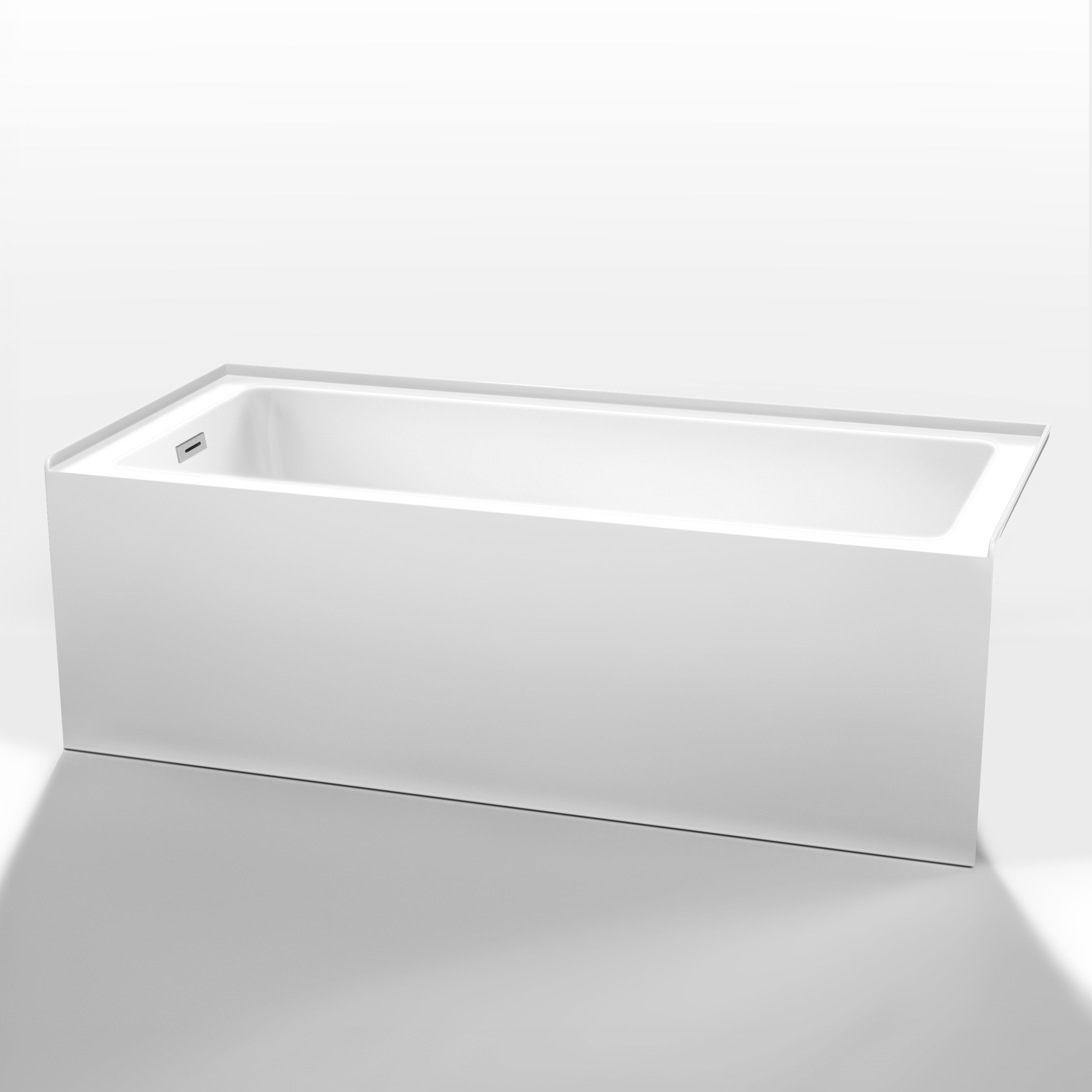 Grayley Alcove 66" Bathtub, Left Side Drain by Wyndham Collection - White WC-BTE-6632L