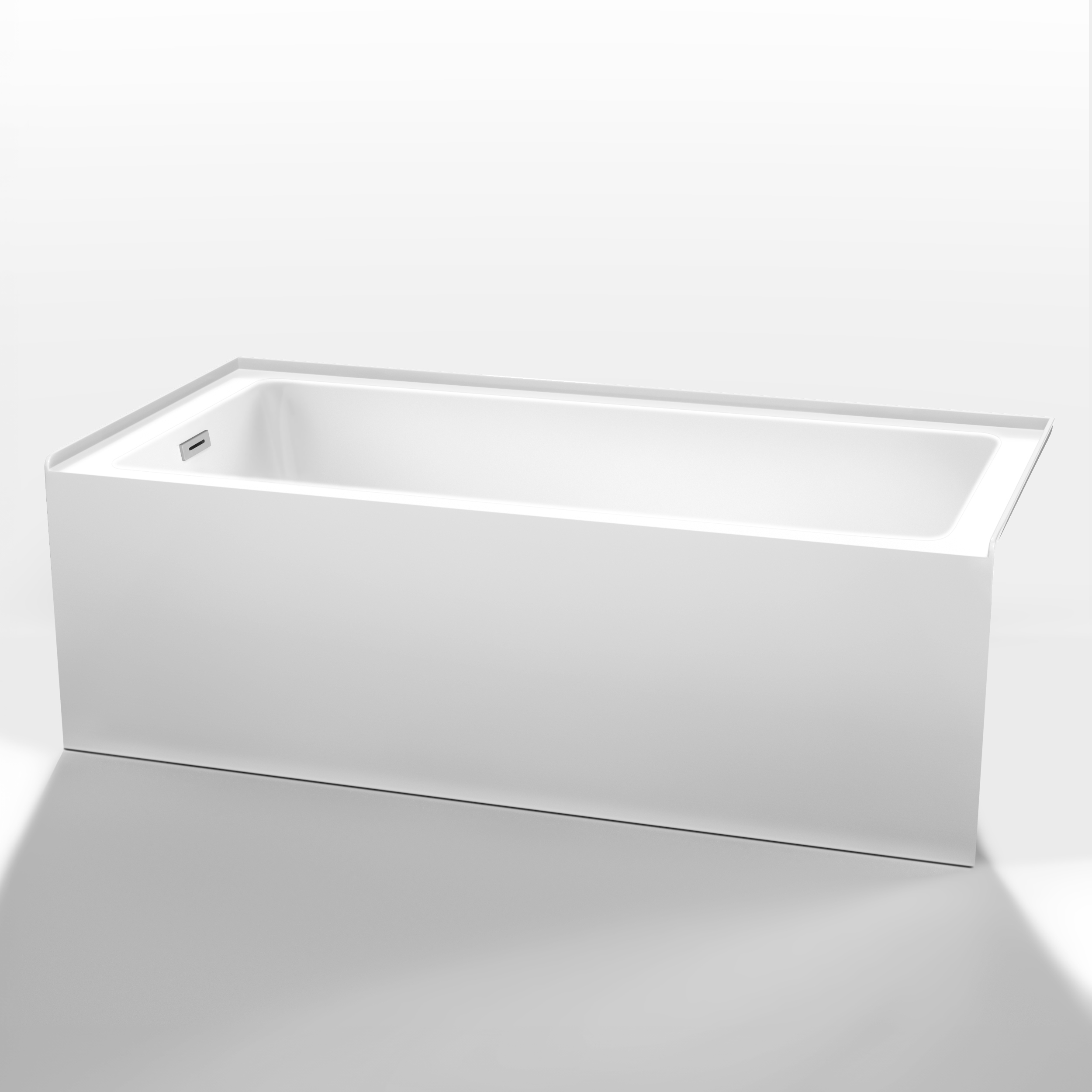 Grayley Alcove 66" Bathtub, Left Side Drain by Wyndham Collection - White WC-BTE-6632L
