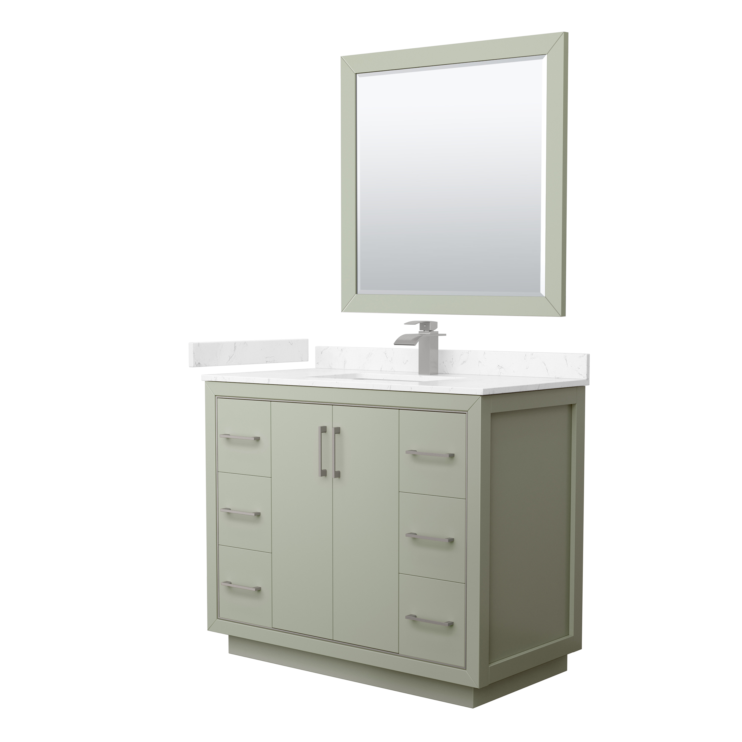 Icon 42" Single Vanity with optional Cultured Marble Counter - Dark Blue WC-1111-42-SGL-VAN-BLU-