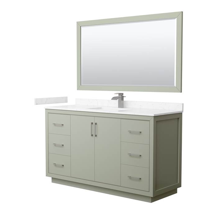 Icon 60" Single Vanity with optional Cultured Marble Counter - Dark Blue WC-1111-60-SGL-VAN-BLU-