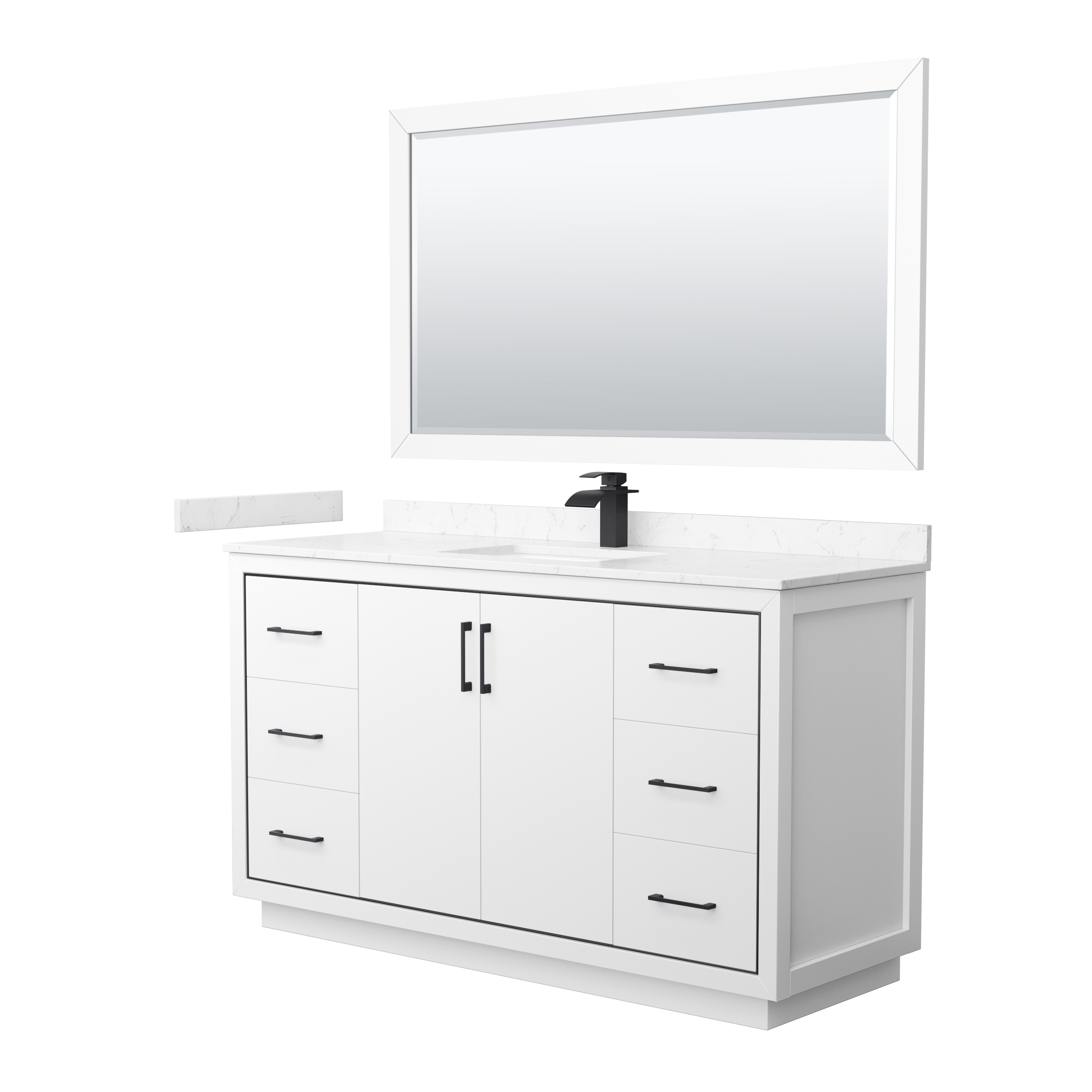 Icon 60" Single Vanity with optional Cultured Marble Counter - Dark Blue WC-1111-60-SGL-VAN-BLU-