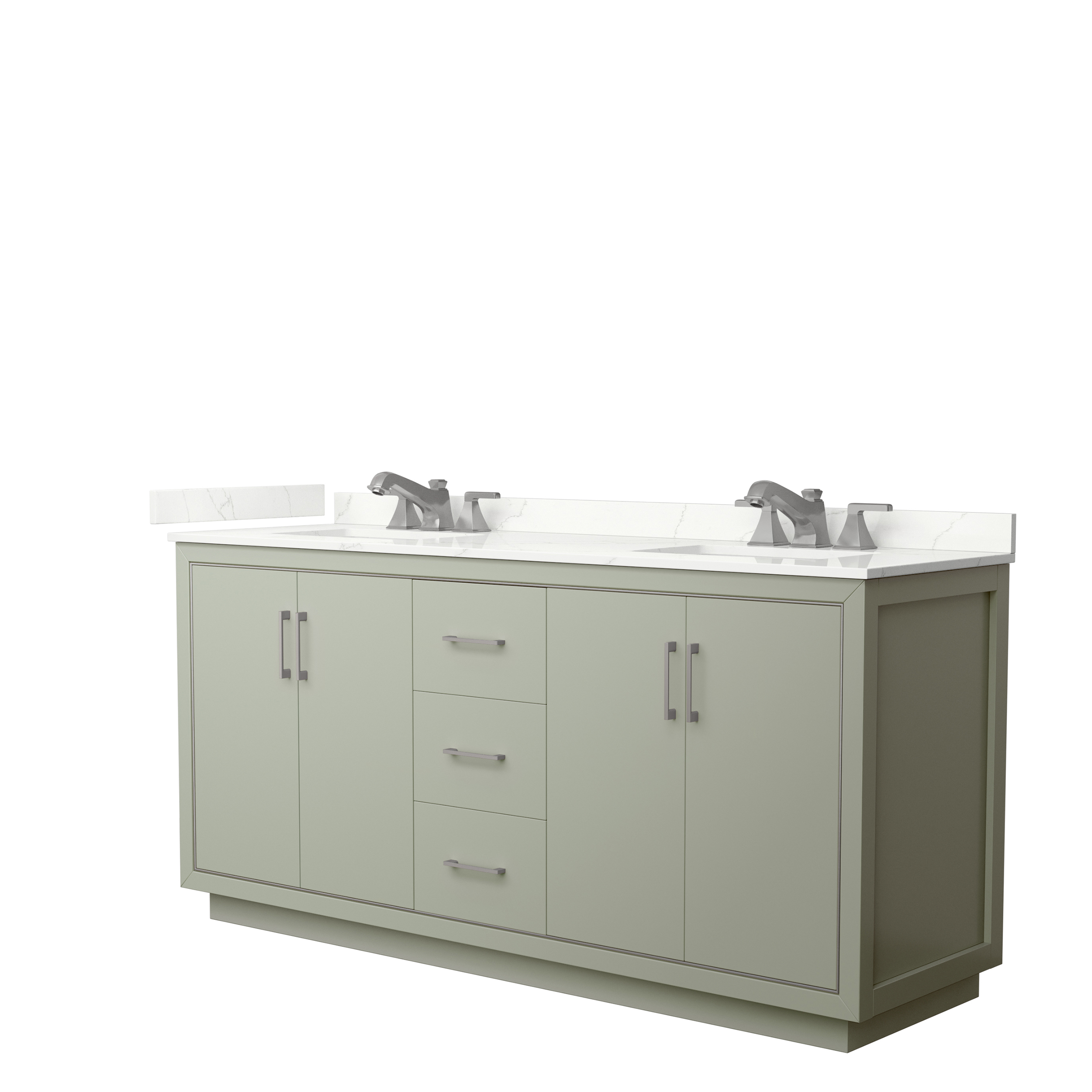 Icon 72" Double Vanity with optional Quartz or Carrara Marble Counter - Light Green WC-1111-72-DBL-VAN-LGN_
