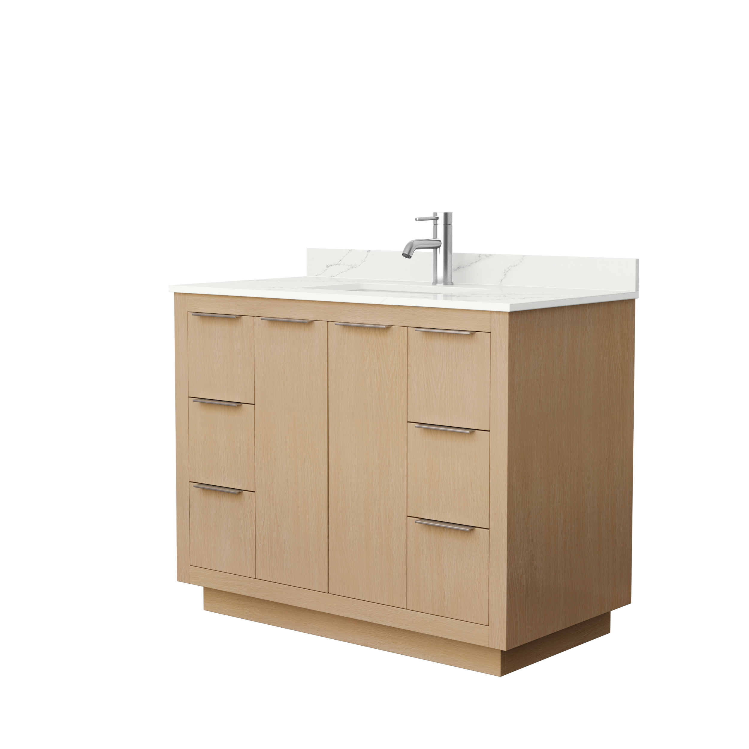 Maroni 42" Single Vanity with optional Quartz or Carrara Marble Counter - Light Straw WC-2828-42-SGL-VAN-LST--