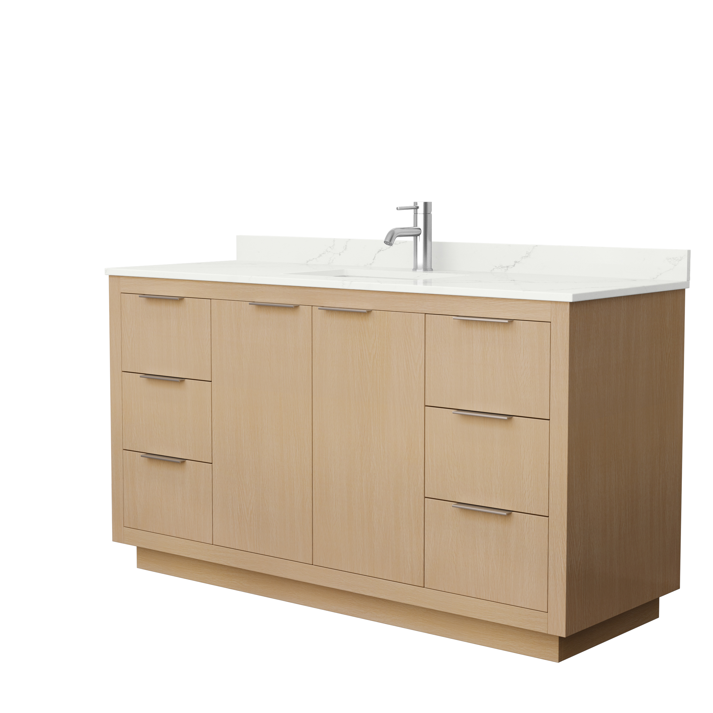 Maroni 60" Single Vanity with optional Quartz or Carrara Marble Counter - Light Straw WC-2828-60-SGL-VAN-LST--