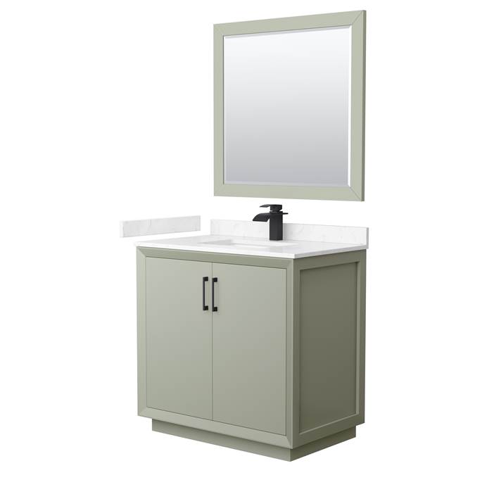 Strada 36" Single Vanity with optional Cultured Marble Counter - Dark Gray WC-4141-36-SGL-VAN-DKG-