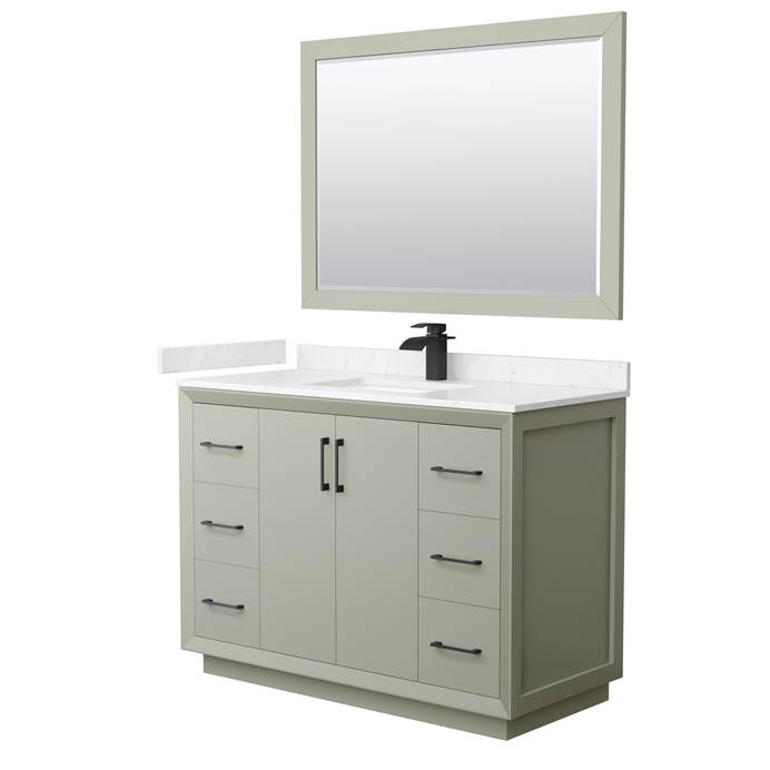Strada 48" Single Vanity with optional Cultured Marble Counter - Dark Gray WC-4141-48-SGL-VAN-DKG-