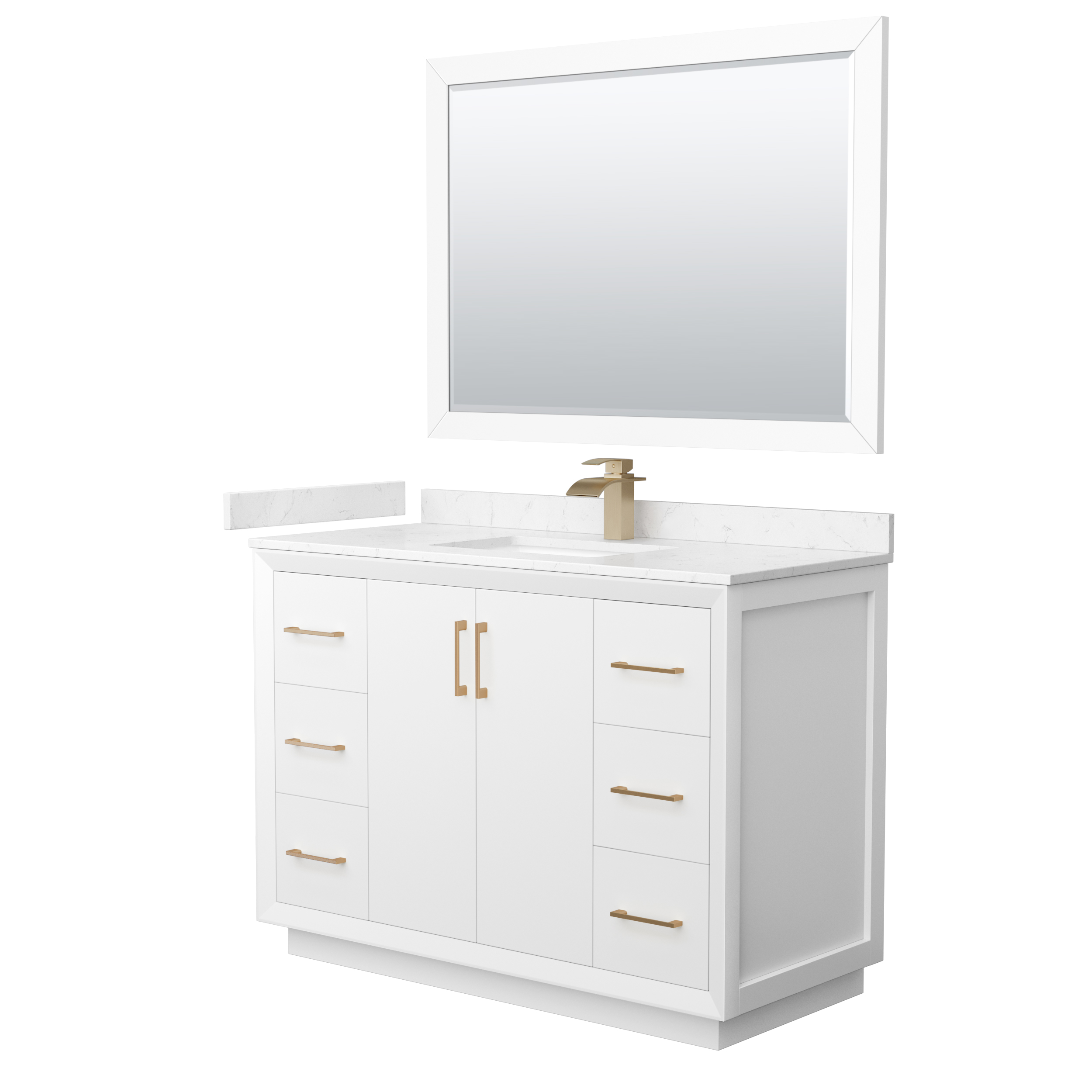 Strada 48" Single Vanity with optional Cultured Marble Counter - Dark Gray WC-4141-48-SGL-VAN-DKG-