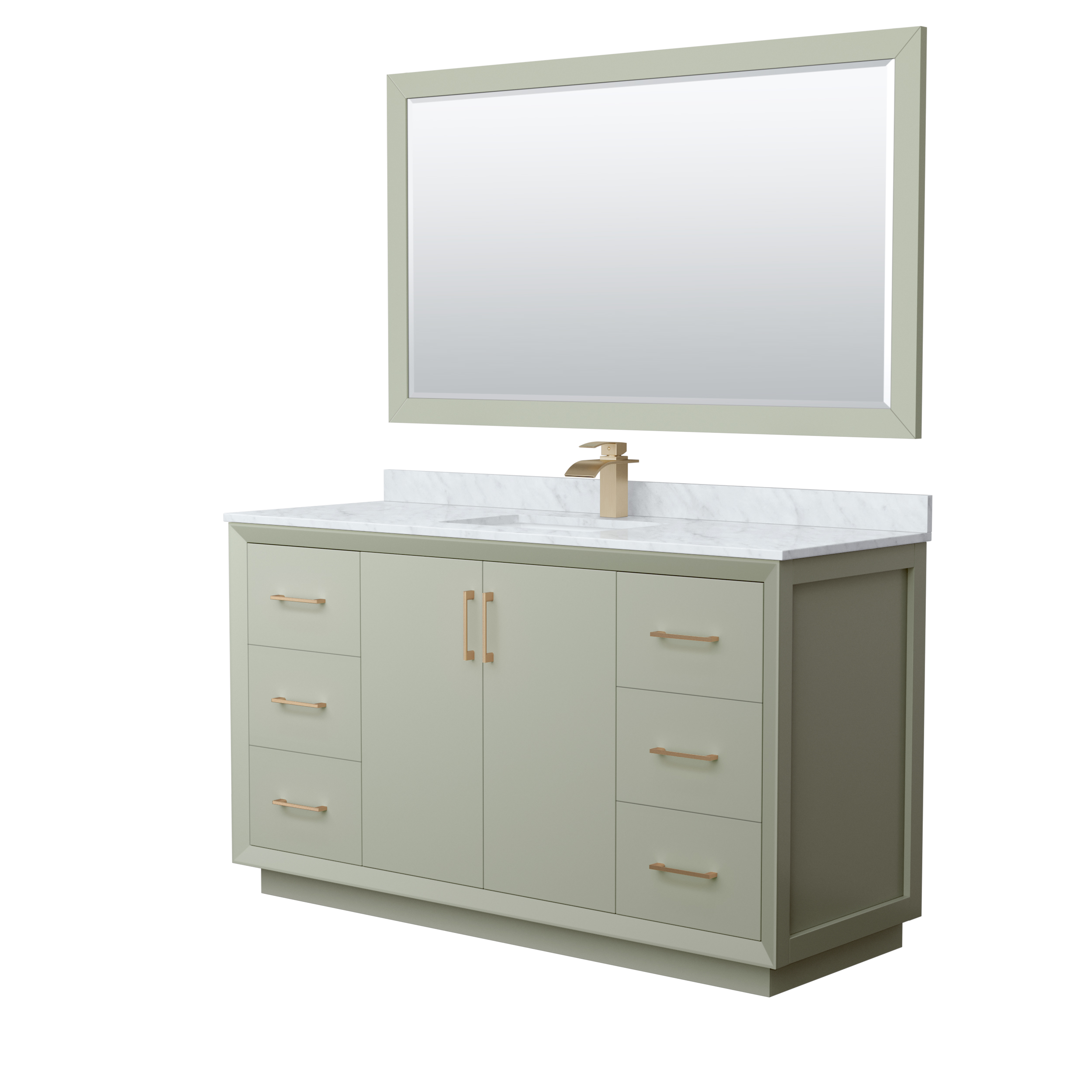 4141 60" Single Vanity with optional Carrara Marble Counter - Dark Gray WC-4141-60-SGL-VAN-DKG