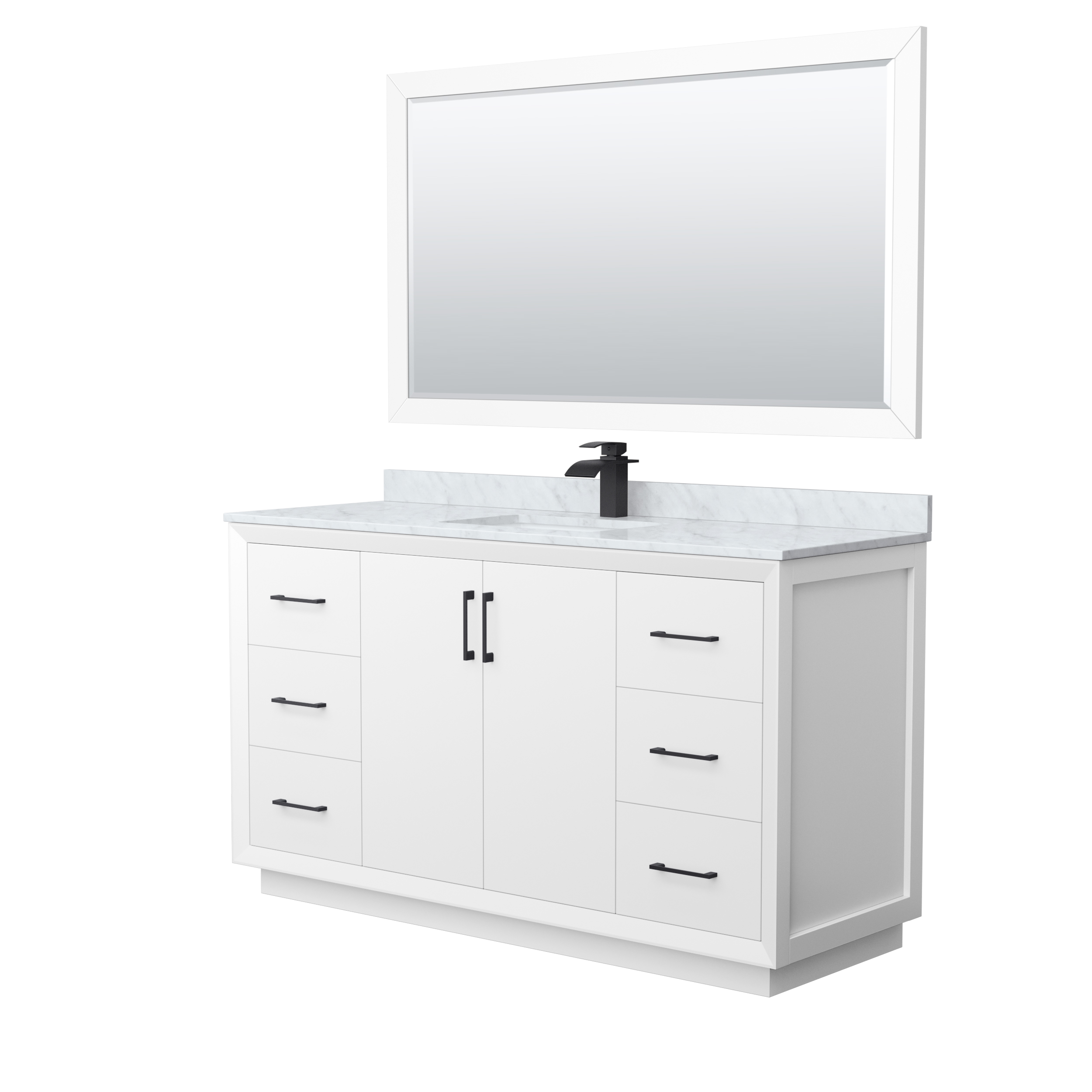 4141 60" Single Vanity with optional Carrara Marble Counter - Dark Gray WC-4141-60-SGL-VAN-DKG