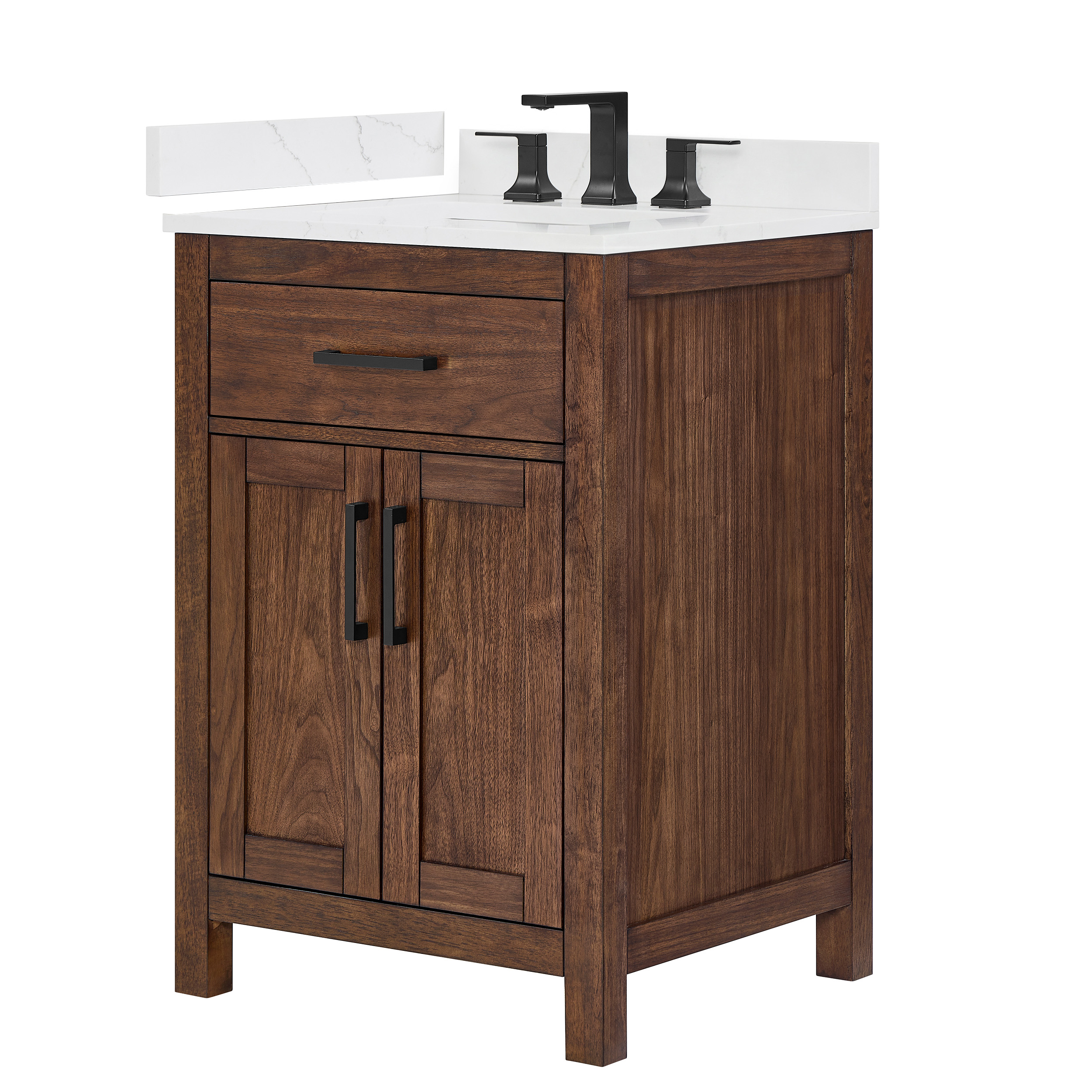 Beckett 24" Single Bathroom Vanity - Dark Walnut WC-2424-24-SGL-VAN-DWT