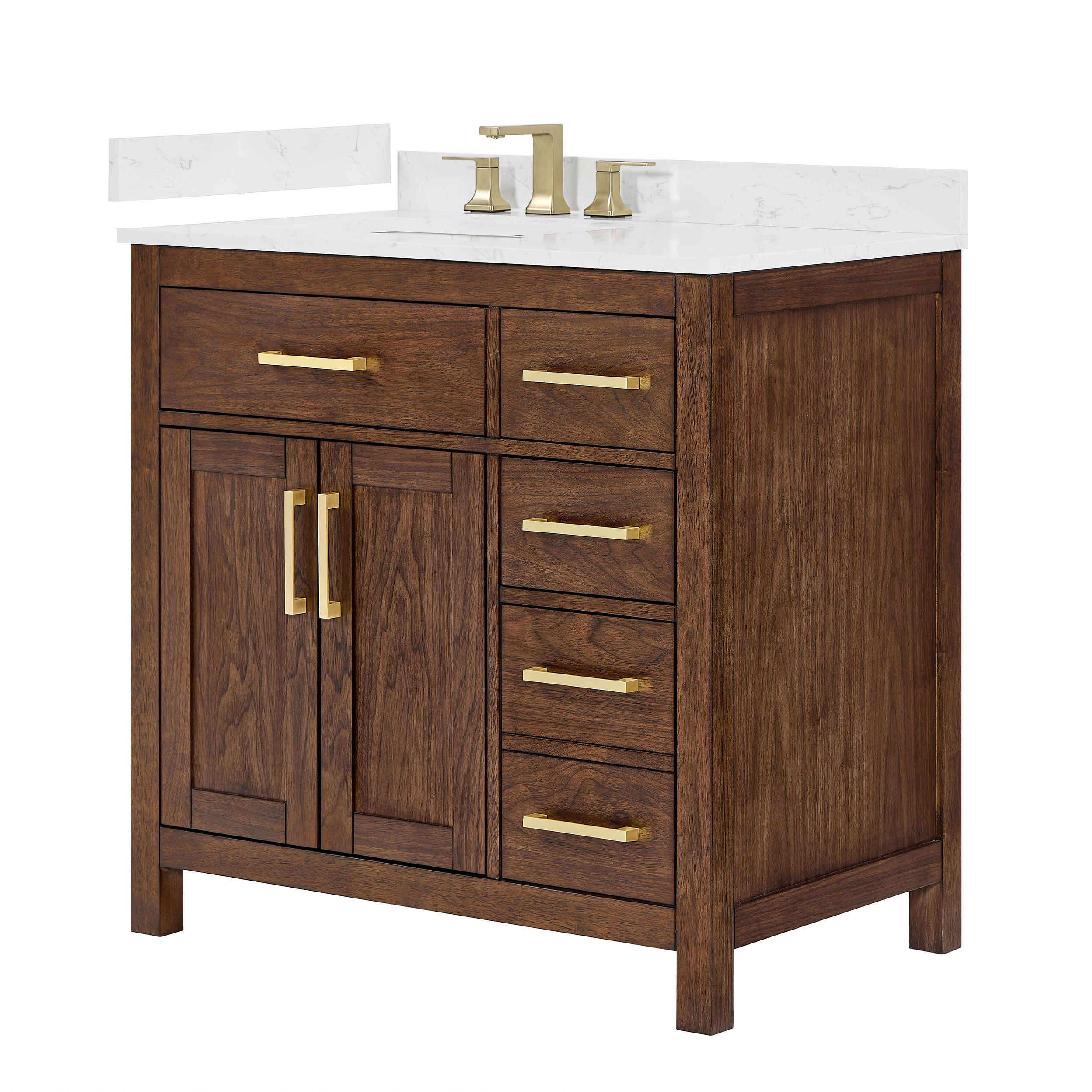 Beckett 36" Single Bathroom Vanity - Dark Walnut WC-2424-36-SGL-VAN-DWT