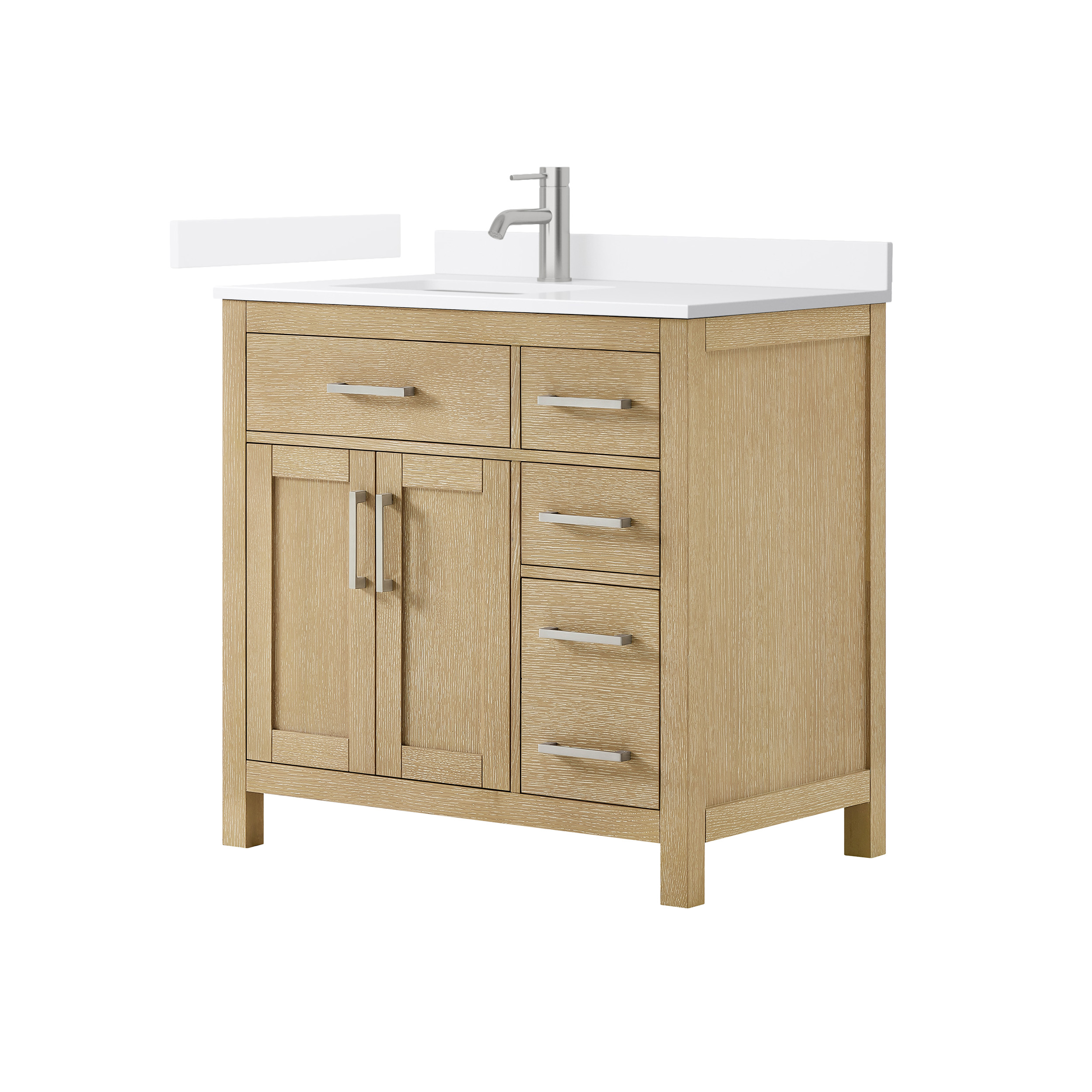 Beckett 36" Single Bathroom Vanity - Whitewashed Oak WC-2424-36-SGL-VAN-WWO