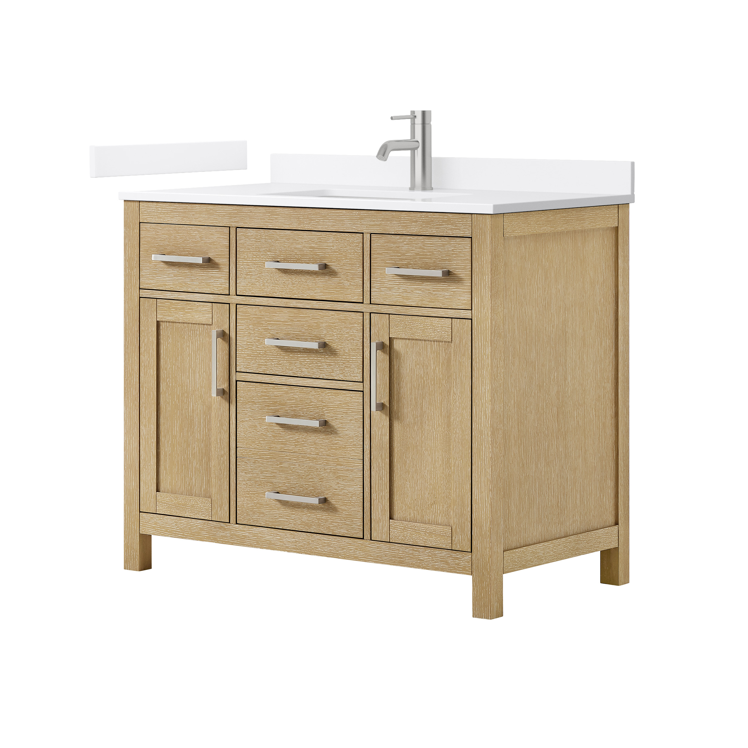 Beckett 42" Single Bathroom Vanity - Whitewashed Oak WC-2424-42-SGL-VAN-WWO