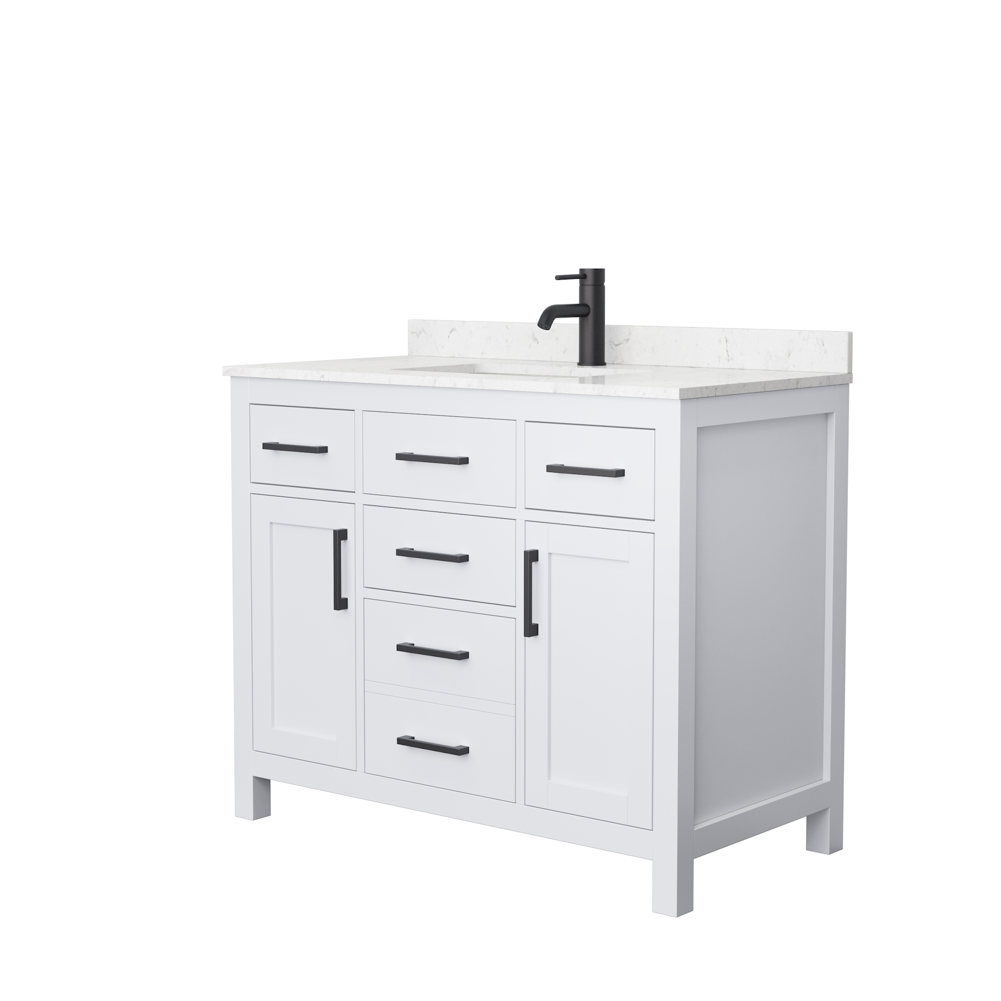 Beckett 42" Single Bathroom Vanity - White WC-2424-42-SGL-VAN-WHT