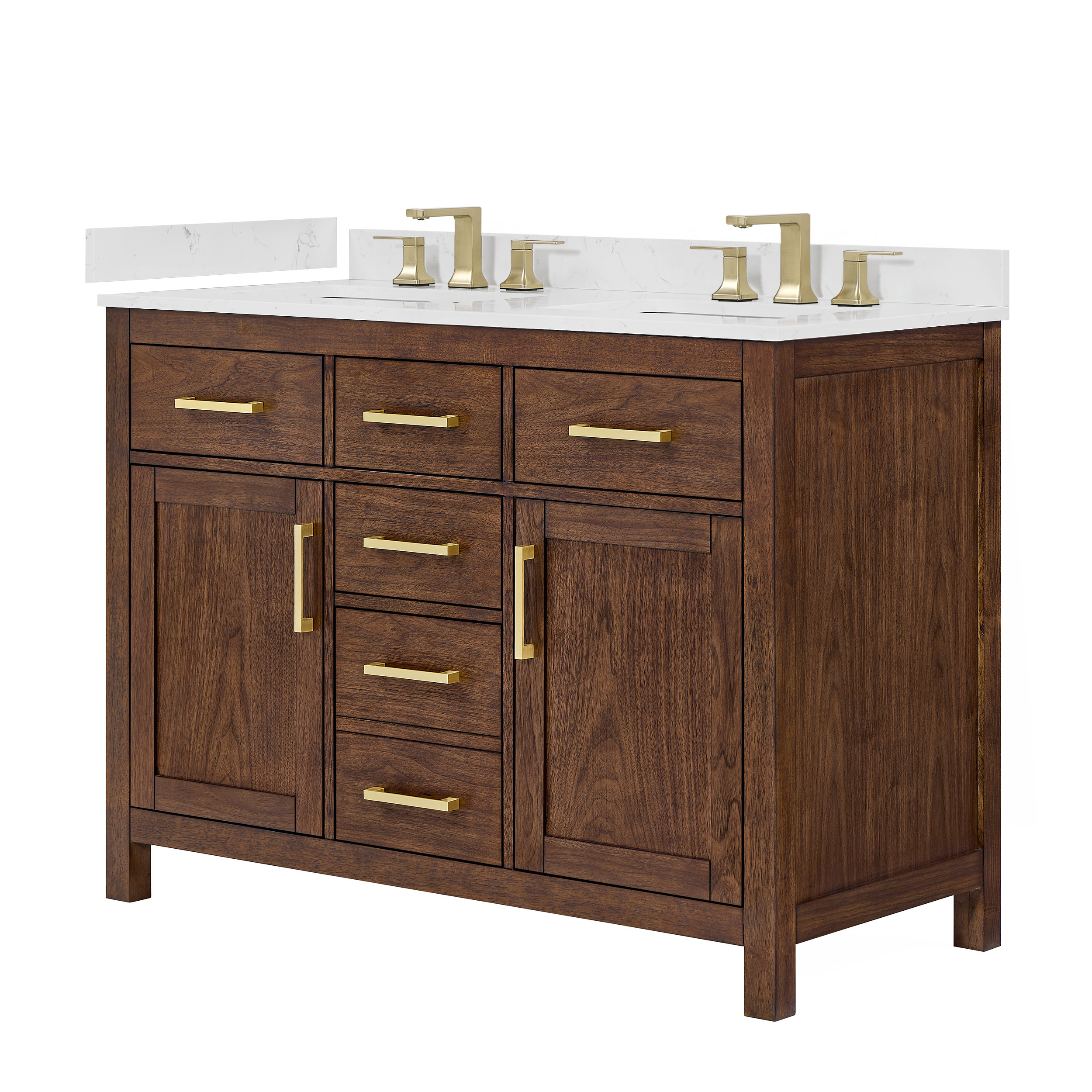 Beckett 48" Double Bathroom Vanity - Dark Walnut WC-2424-48-DBL-VAN-DWT