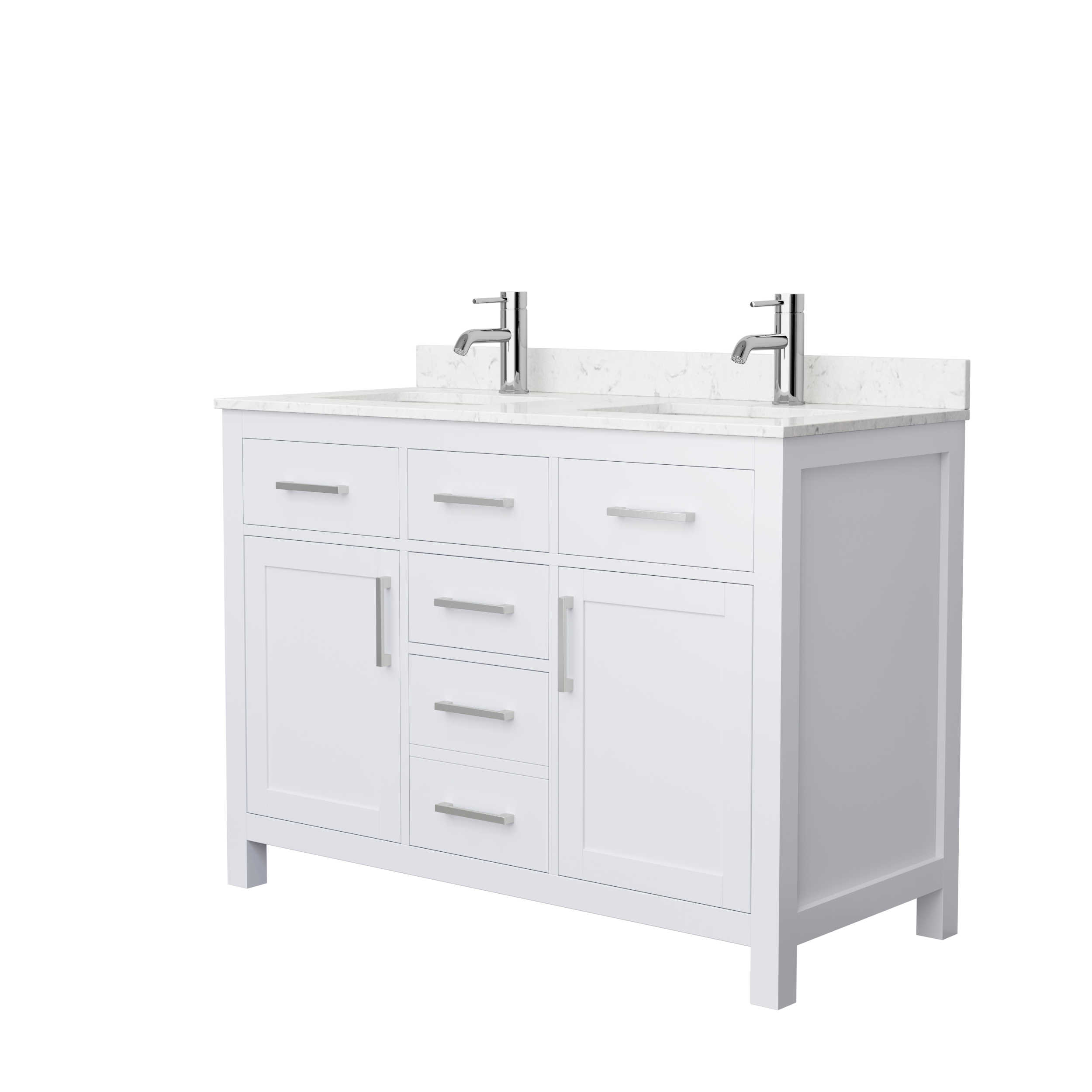 Beckett 48" Double Bathroom Vanity - White WC-2424-48-DBL-VAN-WHT