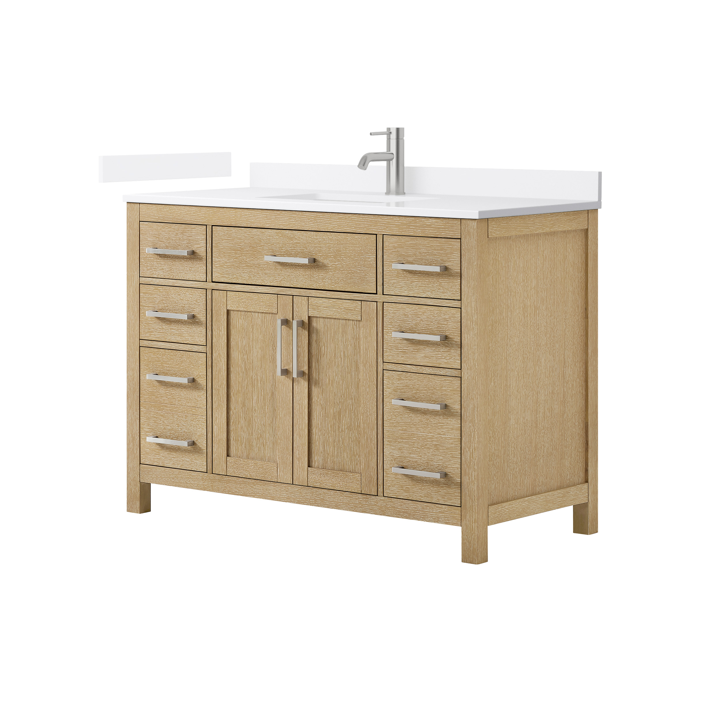Beckett 48" Single Bathroom Vanity - Whitewashed Oak WC-2424-48-SGL-VAN-WWO