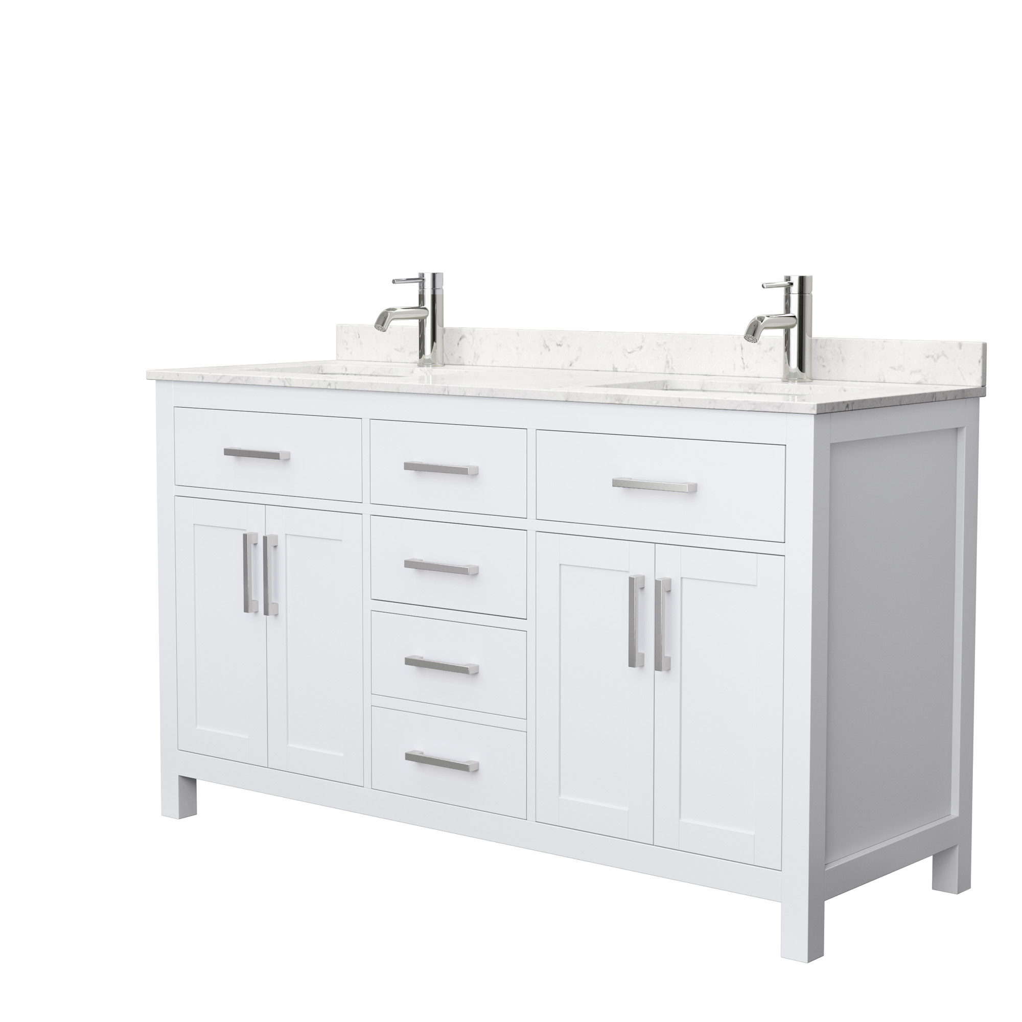 Beckett 60" Double Bathroom Vanity - White WC-2424-60-DBL-VAN-WHT