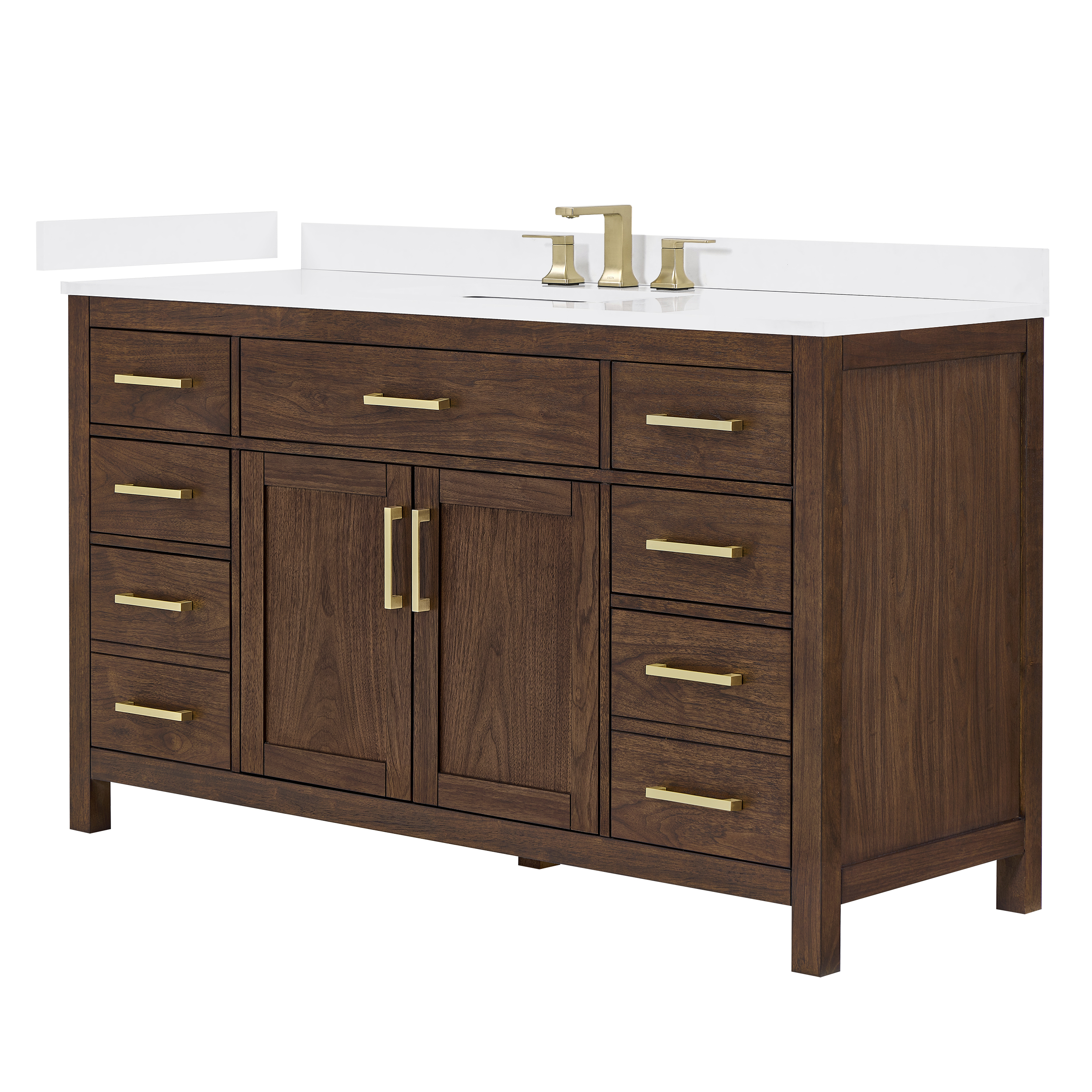 Beckett 60" Single Bathroom Vanity - Dark Walnut WC-2424-60-SGL-VAN-DWT