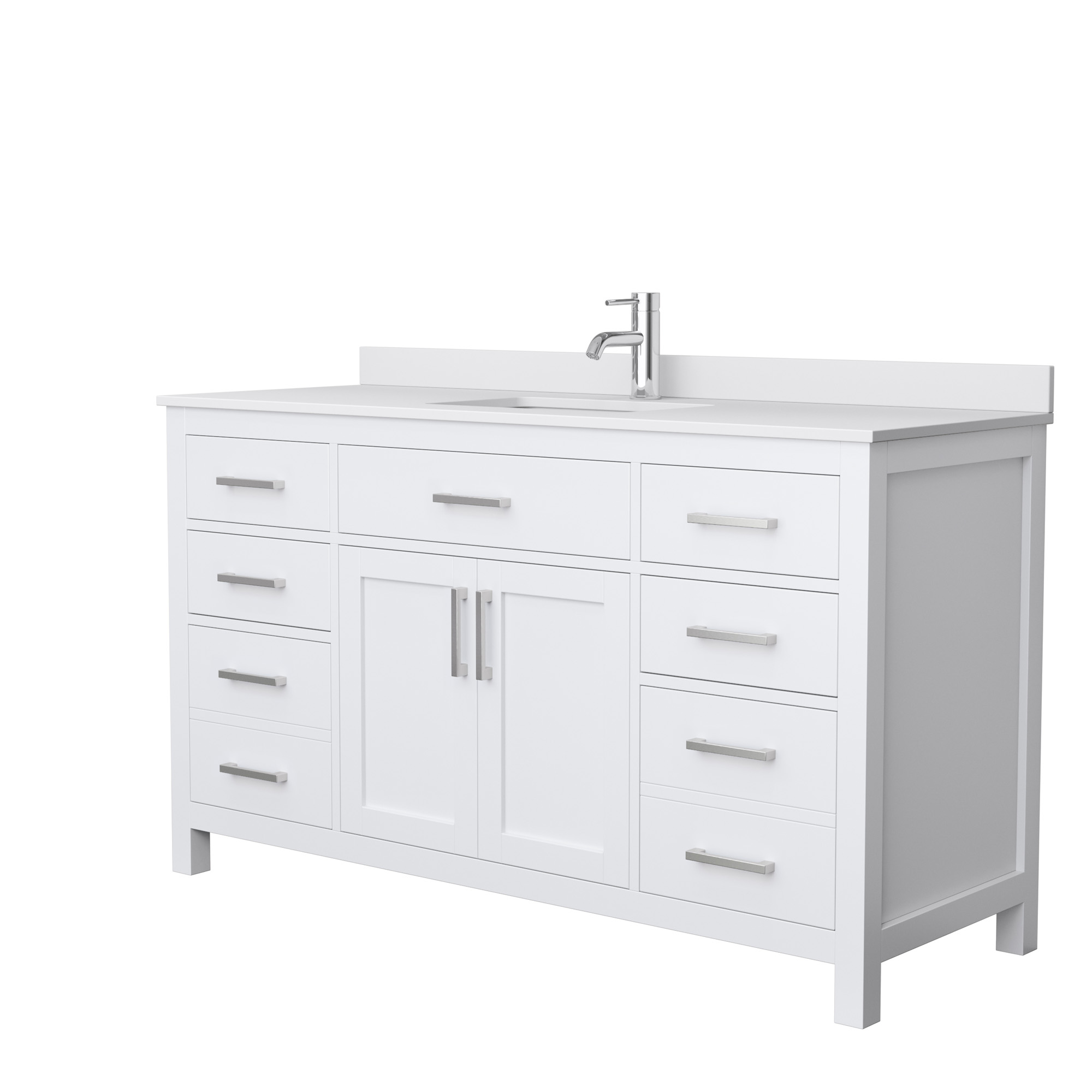 Beckett 60 Single Bathroom Vanity White Free Shipping