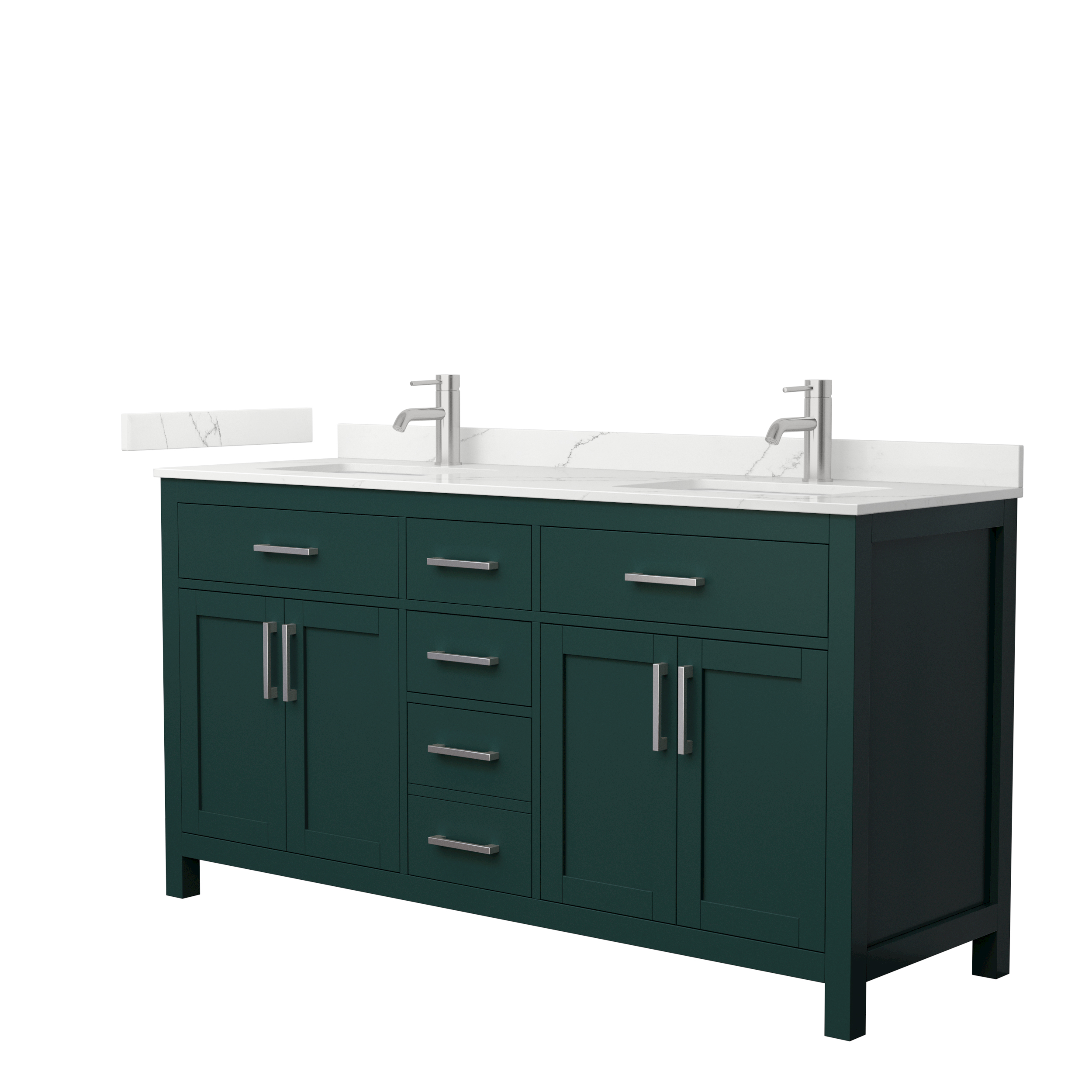 Beckett 66" Double Bathroom Vanity - Green WC-2424-66-DBL-VAN-GRN