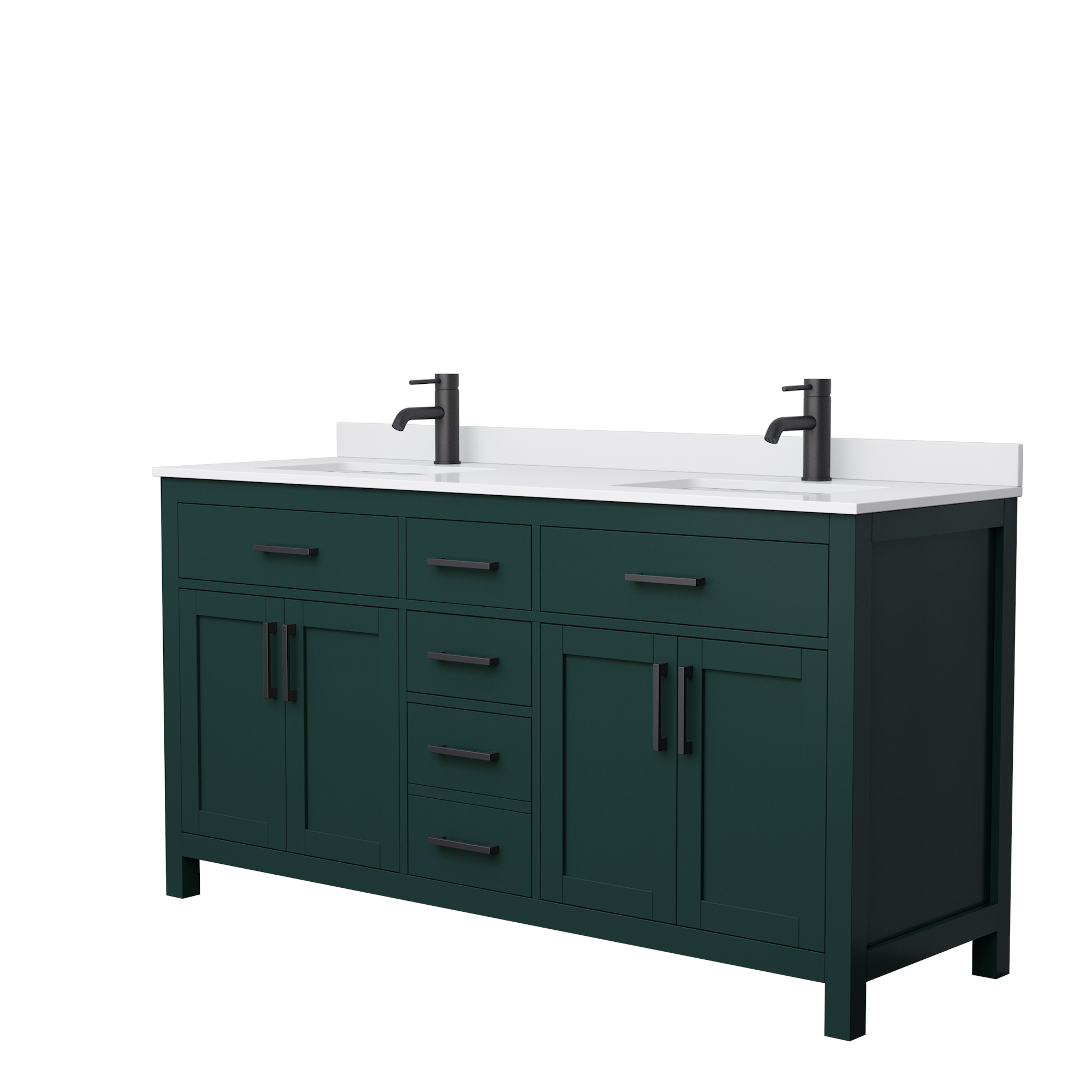 Beckett 66" Double Bathroom Vanity - Green WC-2424-66-DBL-VAN-GRN