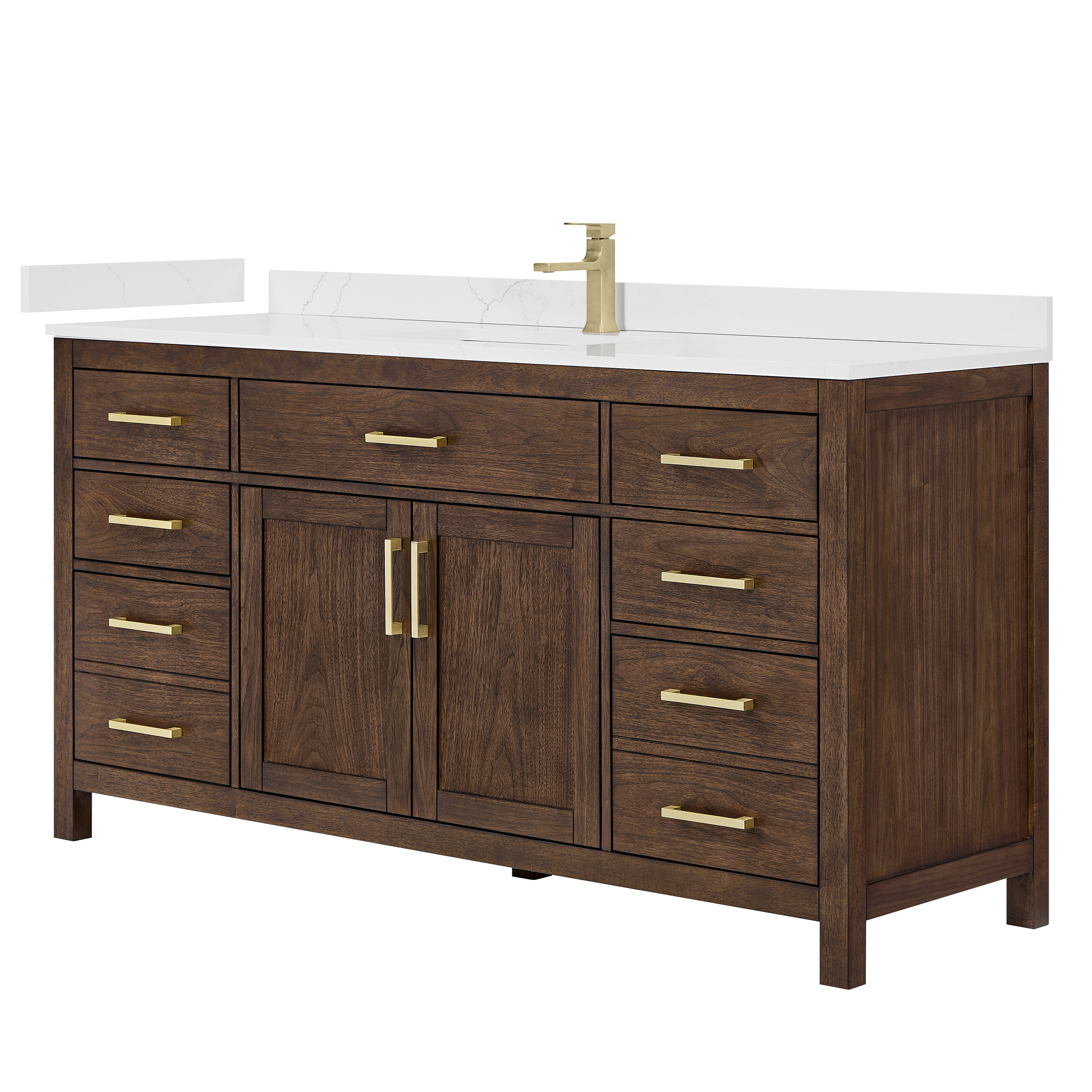 Beckett 66" Single Bathroom Vanity - Dark Walnut WC-2424-66-SGL-VAN-DWT