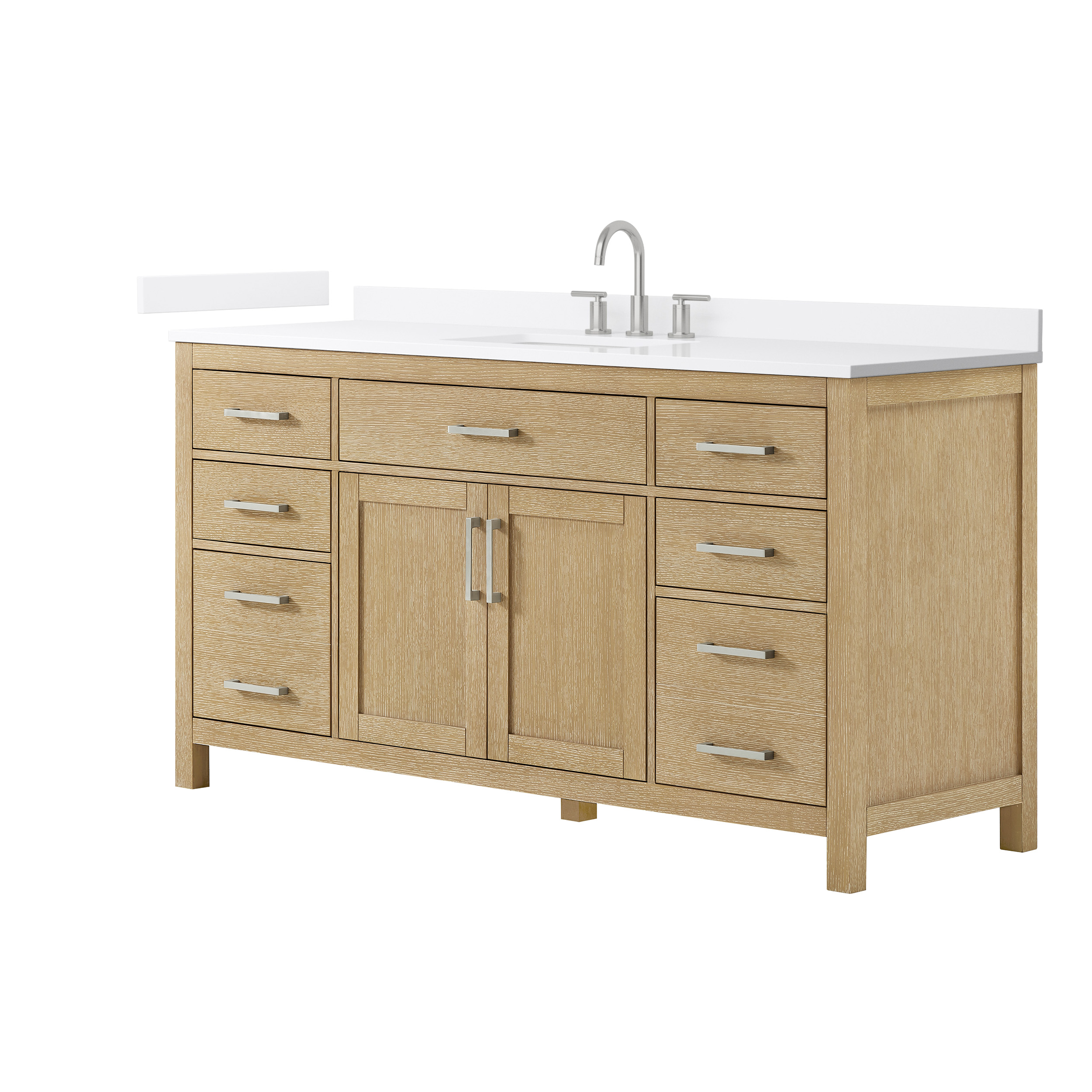 Beckett 66" Single Bathroom Vanity - Whitewashed Oak WC-2424-66-SGL-VAN-WWO